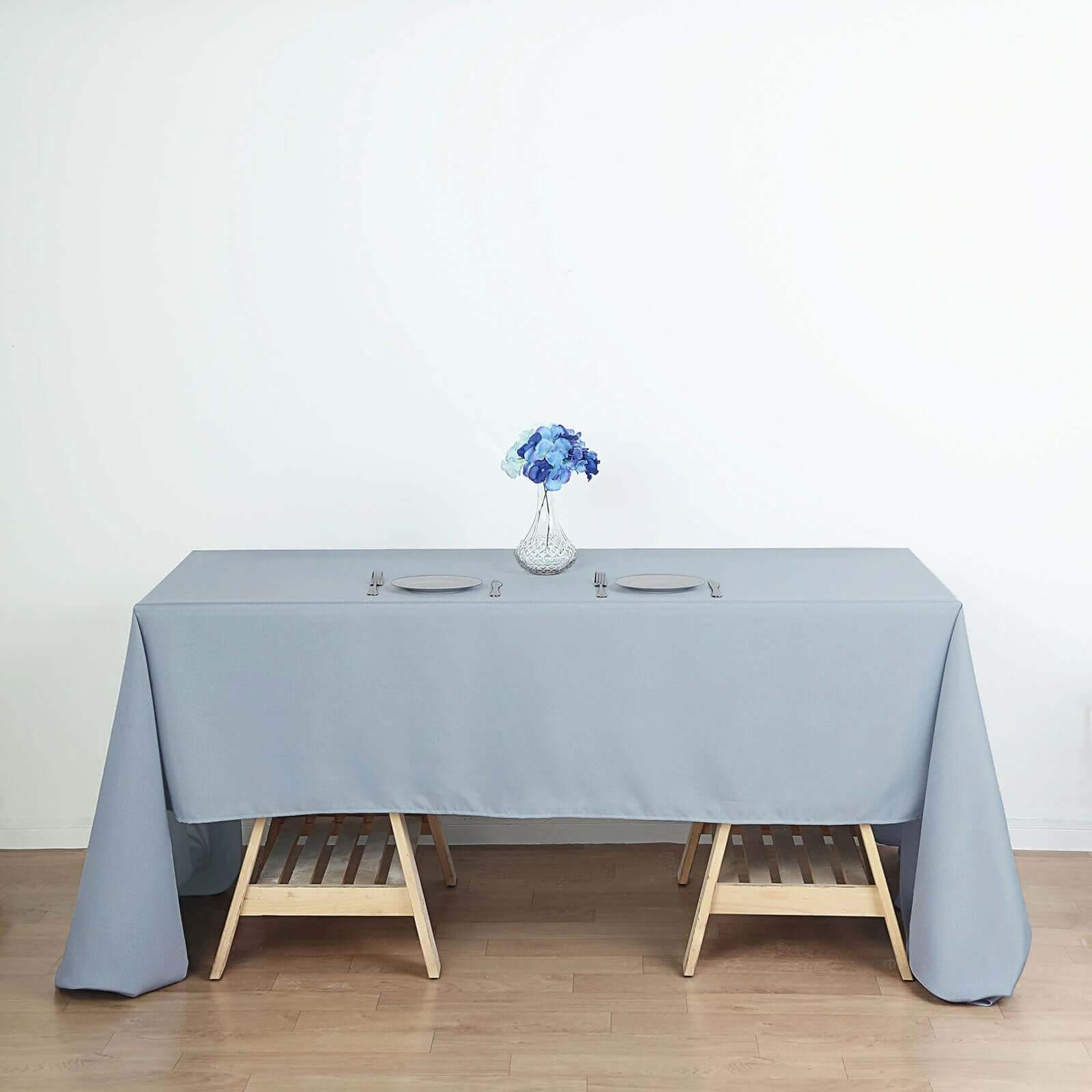 Polyester Rectangle Tablecloth 60"x126" Dusty Blue - Durable & Wrinkle-Resistant Table Cover