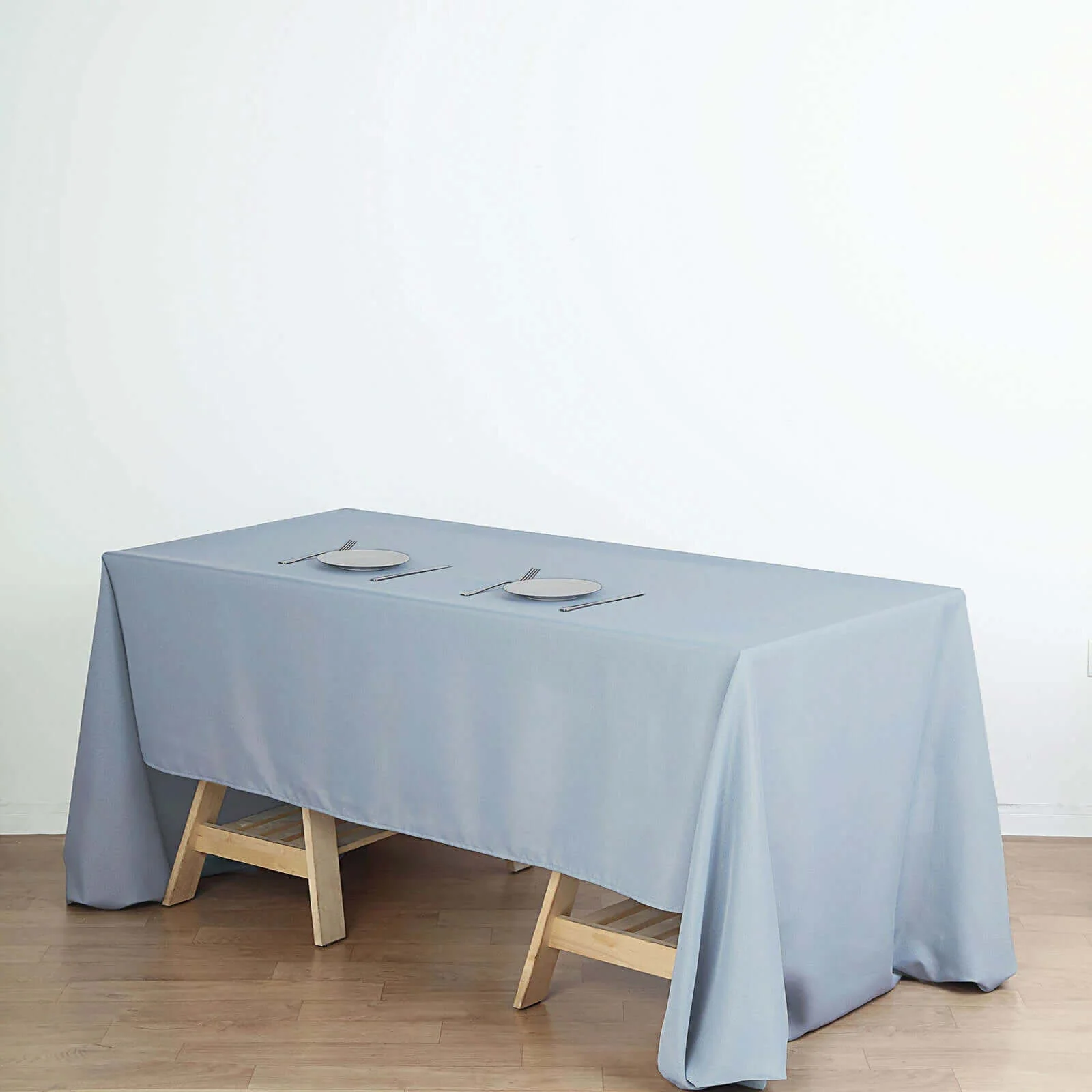 Polyester Rectangle Tablecloth 60"x126" Dusty Blue - Durable & Wrinkle-Resistant Table Cover - Image 6