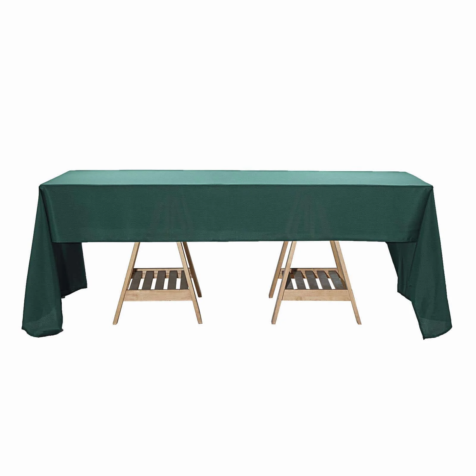 Polyester Rectangle Tablecloth 60"x126" Hunter Emerald Green - Durable & Wrinkle-Resistant Table Cover - Image 4