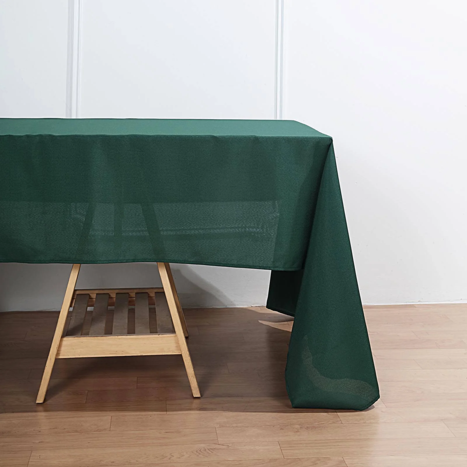 Polyester Rectangle Tablecloth 60"x126" Hunter Emerald Green - Durable & Wrinkle-Resistant Table Cover - Image 5