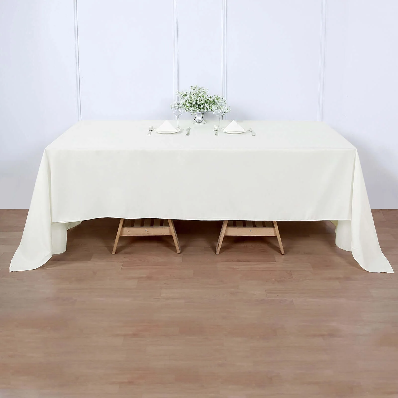 Polyester Rectangle Tablecloth 60"x126" Ivory - Durable & Wrinkle-Resistant Table Cover - Image 2