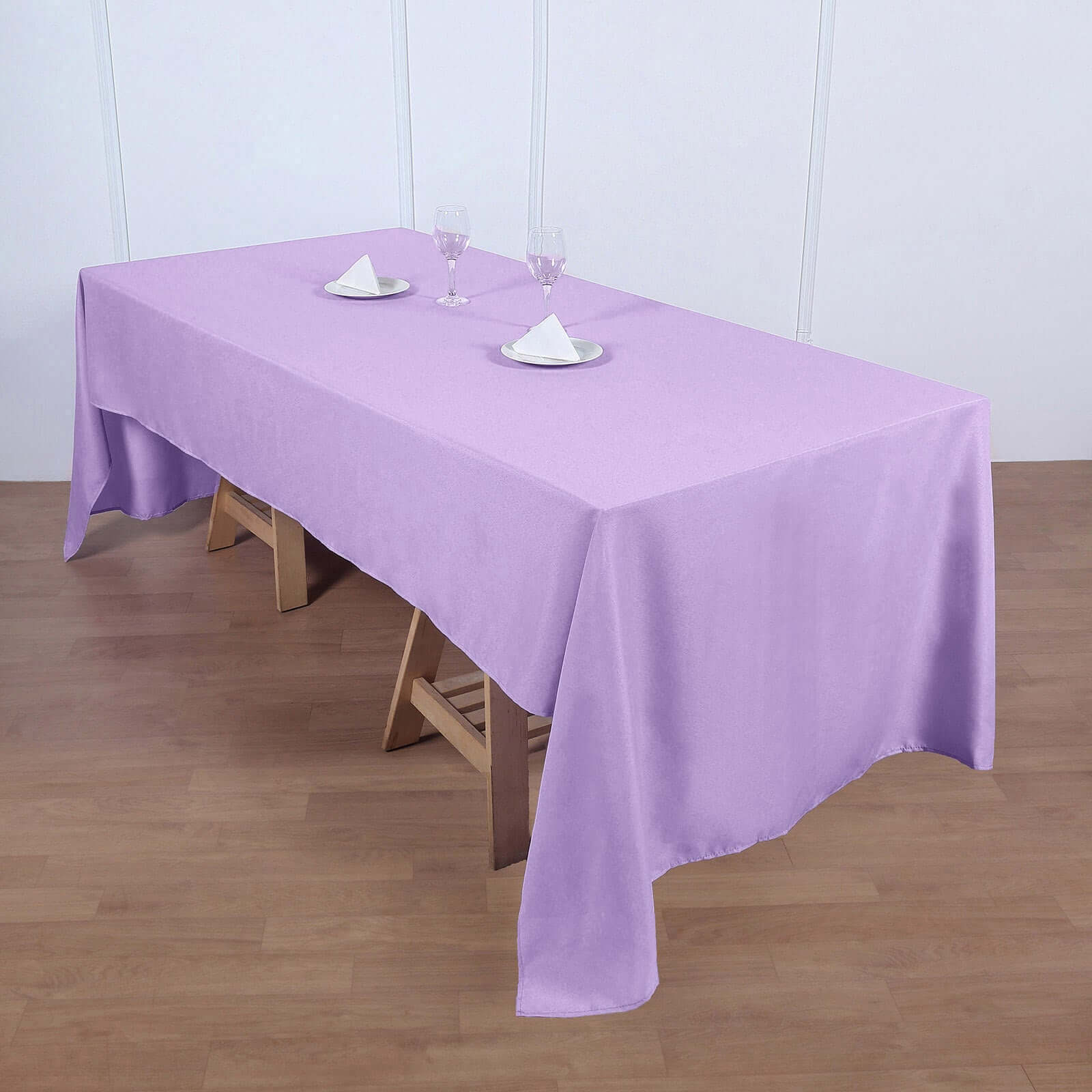 Polyester Rectangle Tablecloth 60"x126" Lavender Lilac - Durable & Wrinkle-Resistant Table Cover - Image 2