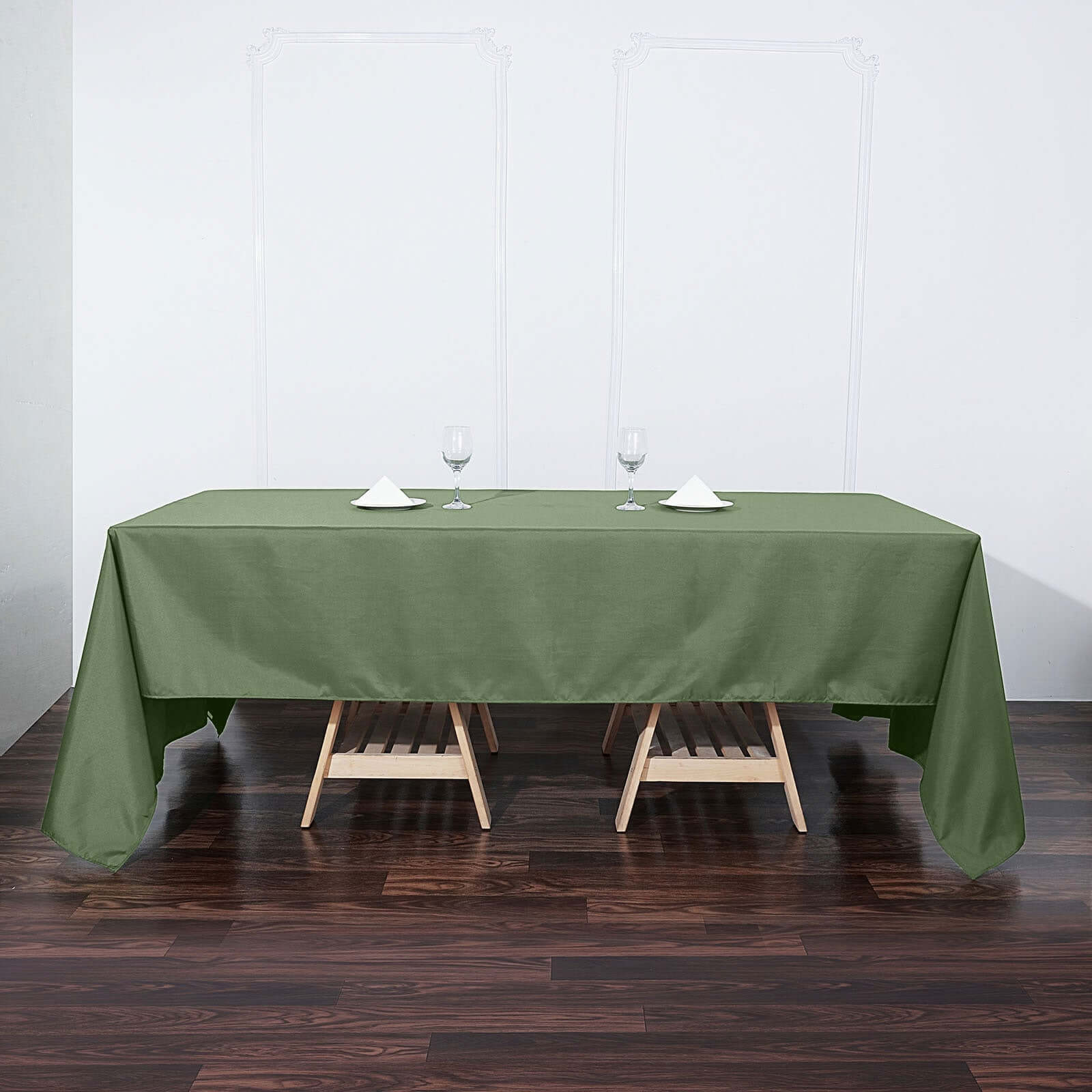 Polyester Rectangle Tablecloth 60"x126" Olive Green - Durable & Wrinkle-Resistant Table Cover