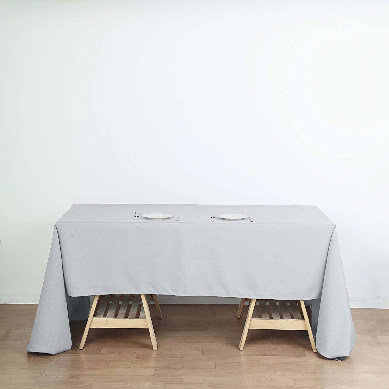 Polyester Rectangle Tablecloth 60"x126" Silver - Durable & Wrinkle-Resistant Table Cover - Image 5