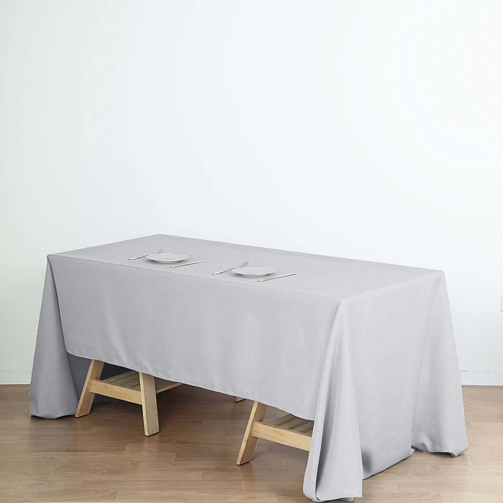 Polyester Rectangle Tablecloth 60"x126" Silver - Durable & Wrinkle-Resistant Table Cover - Image 7