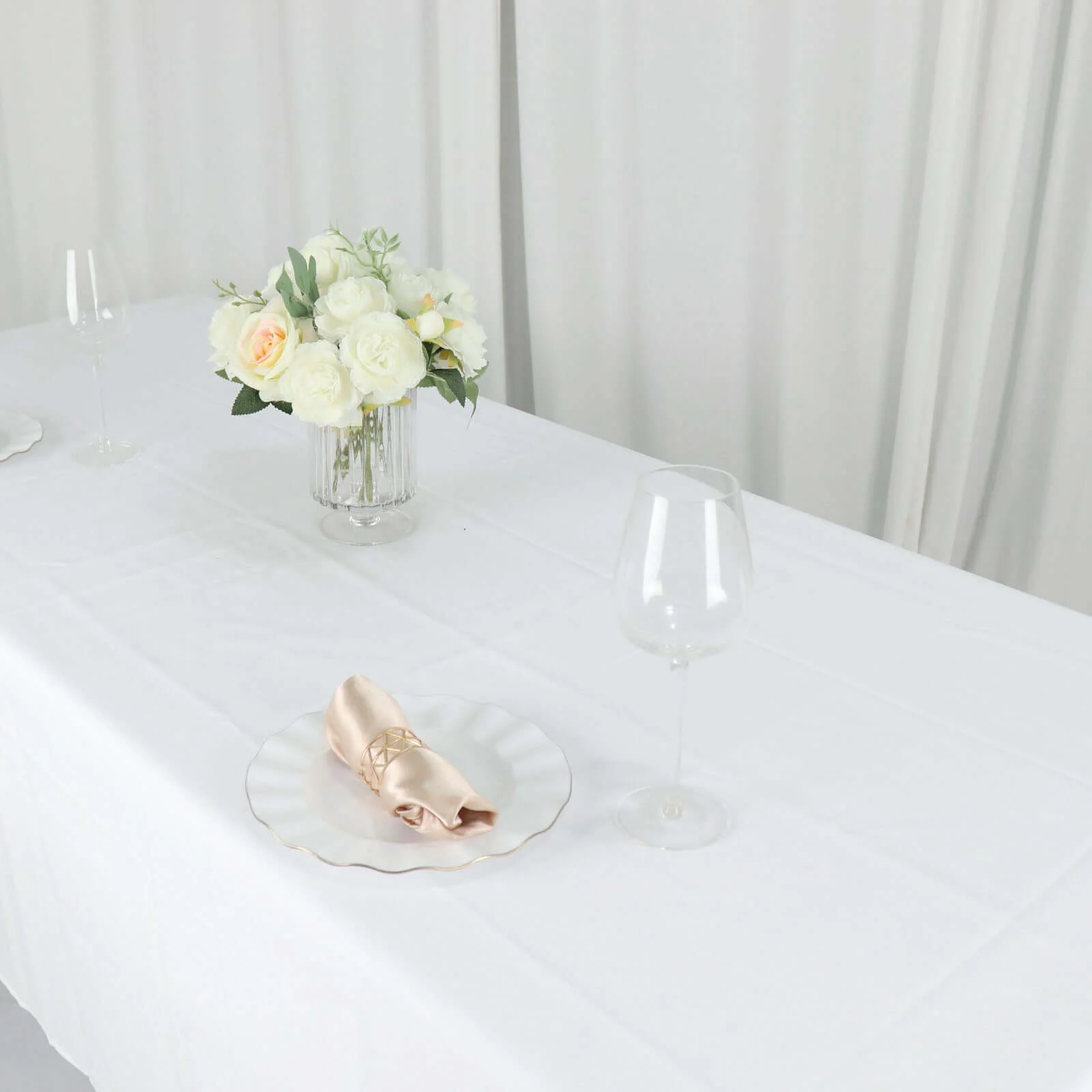 Polyester Rectangle Tablecloth 60"x126" White - Durable and Wrinkle-Resistant Table Cover for Weddings & Events - Image 7