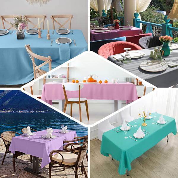 Polyester Rectangle Tablecloth 60"x126" Yellow - Durable & Wrinkle-Resistant Table Cover - Image 4