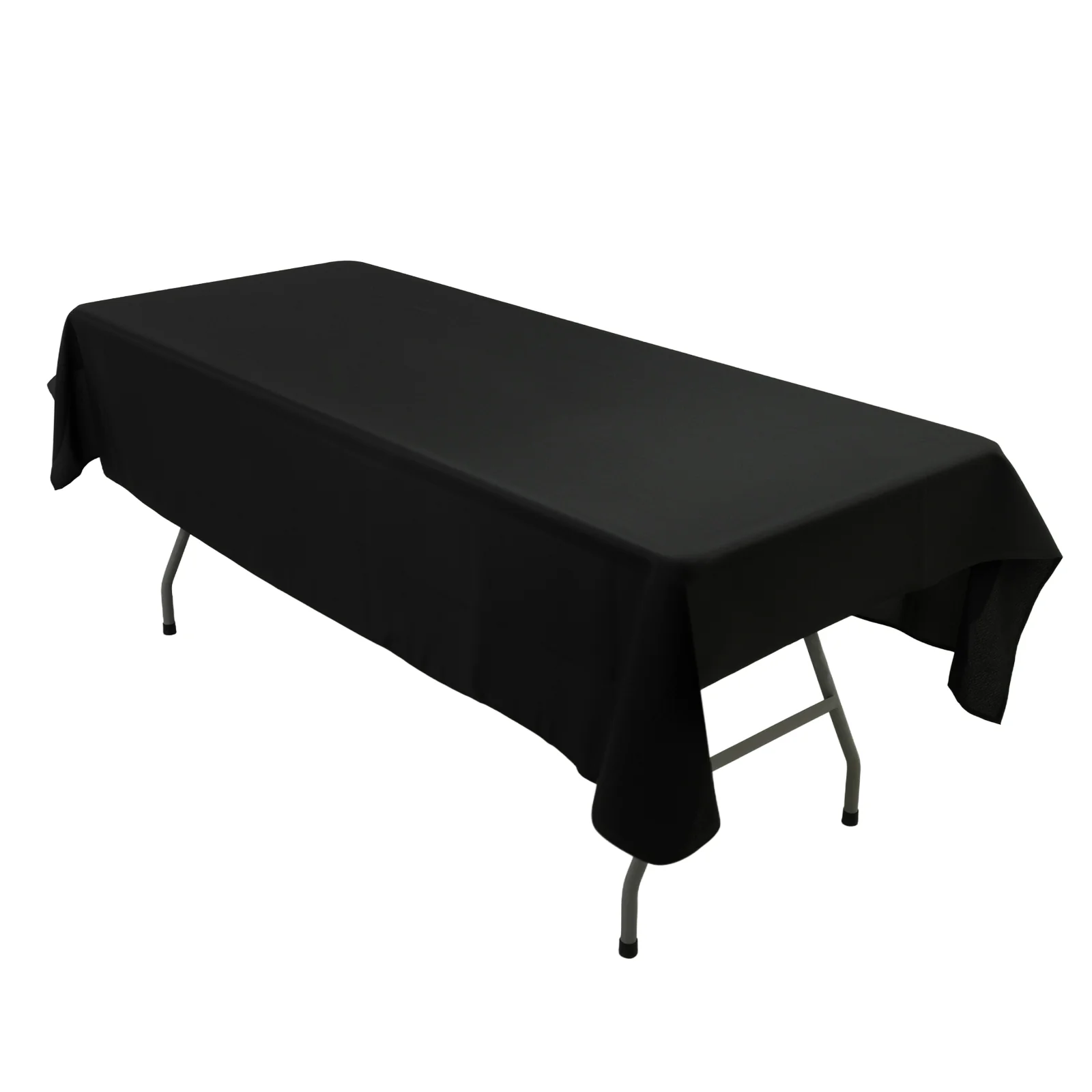 Black Polyester Rectangle Tablecloth 60"×84" – Wrinkle-Resistant, Durable Party / Event Table Cover - Image 3