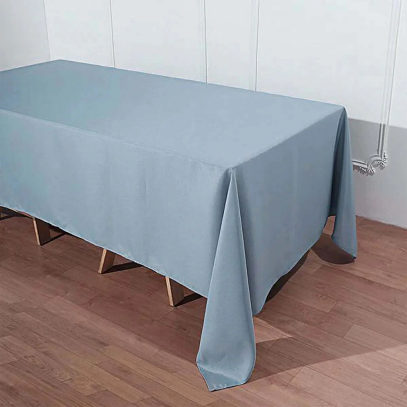 Polyester Rectangle Tablecloth 72"x120" Dusty Blue with Wrinkle-Resistant Finish - Reusable Table Cover - Image 3