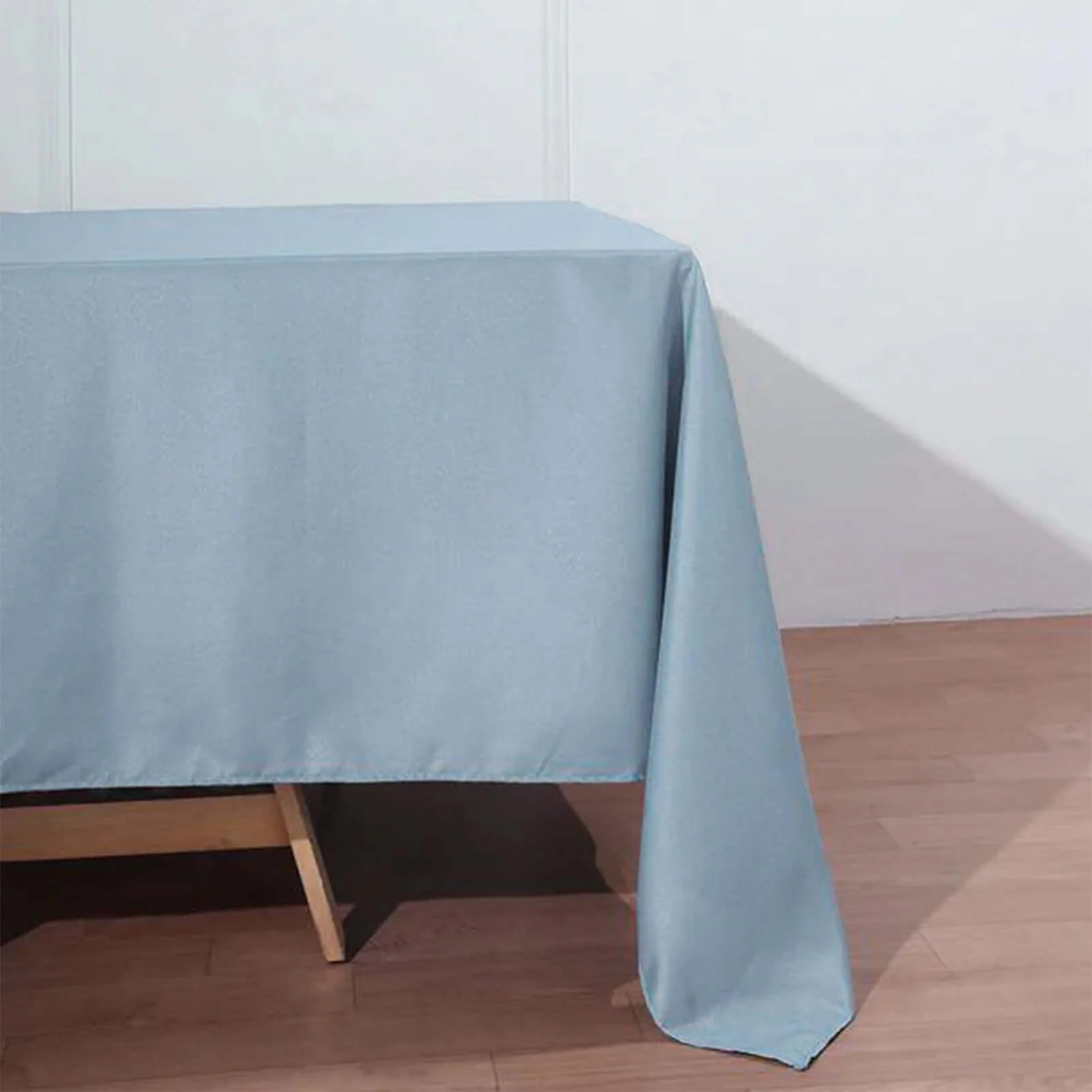 Polyester Rectangle Tablecloth 72"x120" Dusty Blue with Wrinkle-Resistant Finish - Reusable Table Cover - Image 7