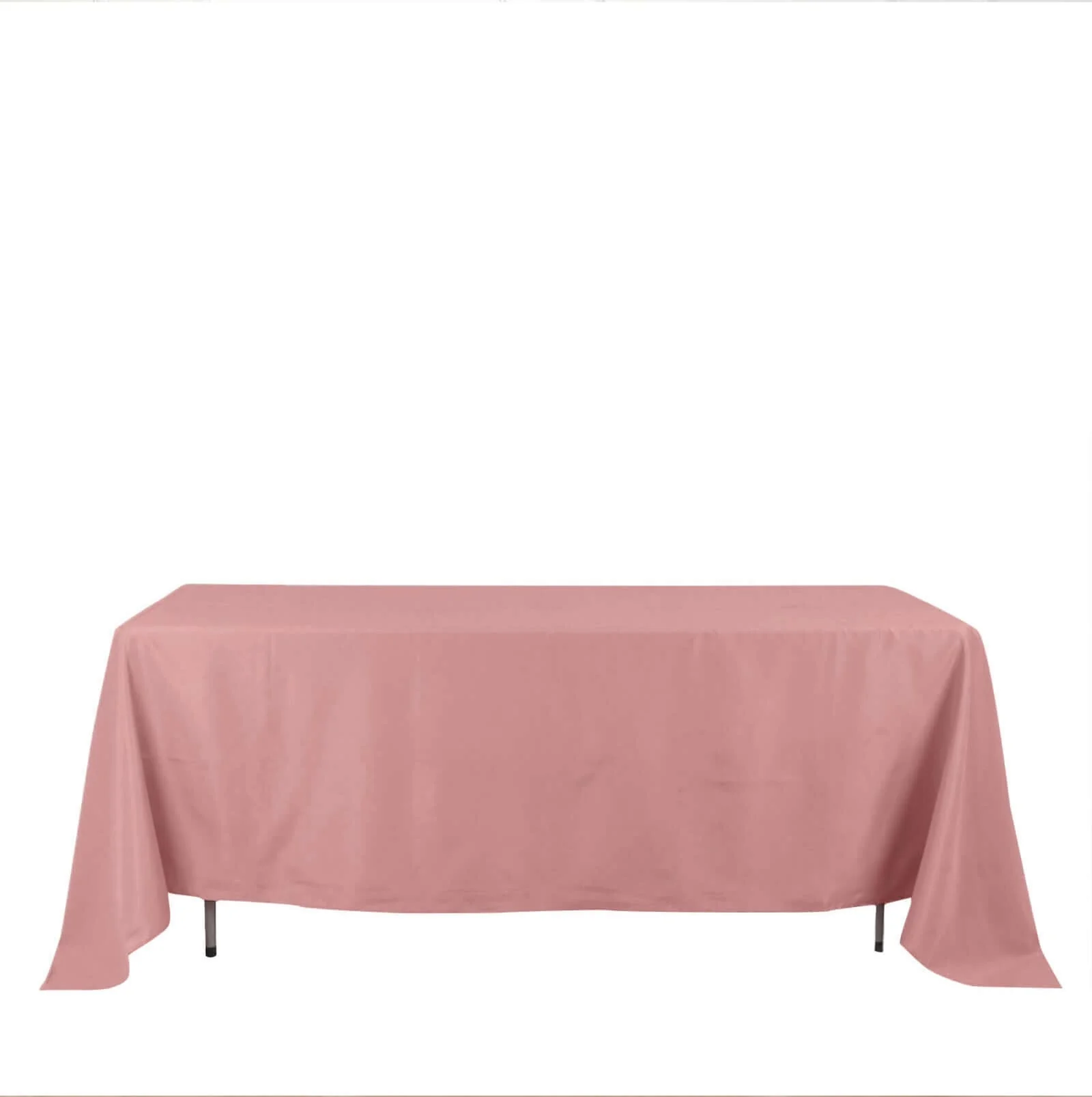 Polyester Rectangle Tablecloth 72"x120" Dusty Rose with Wrinkle-Resistant Finish - Reusable Table Cover - Image 6