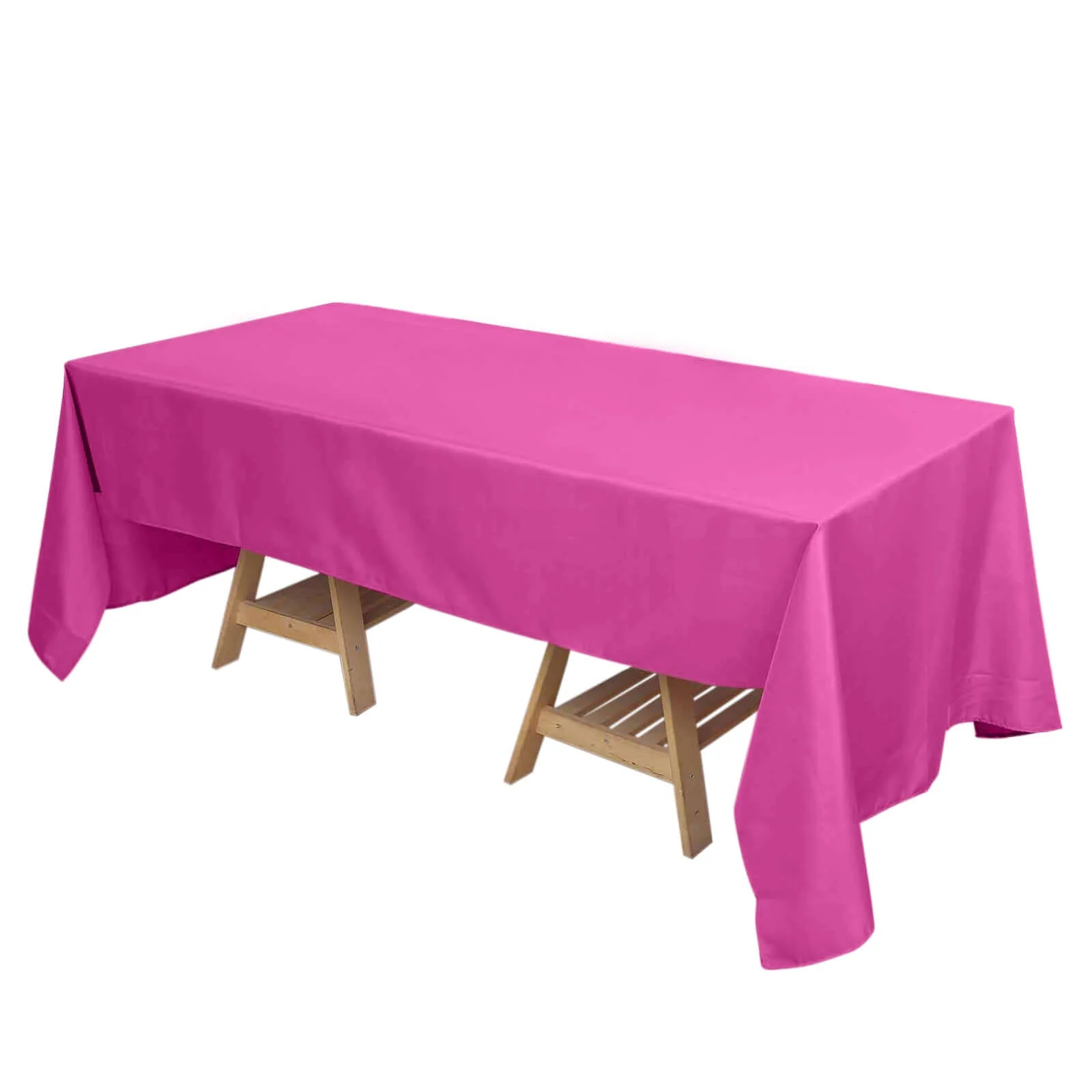 Polyester Rectangle Tablecloth 72"x120" Fuchsia with Wrinkle-Resistant Finish - Reusable Table Cover - Image 6