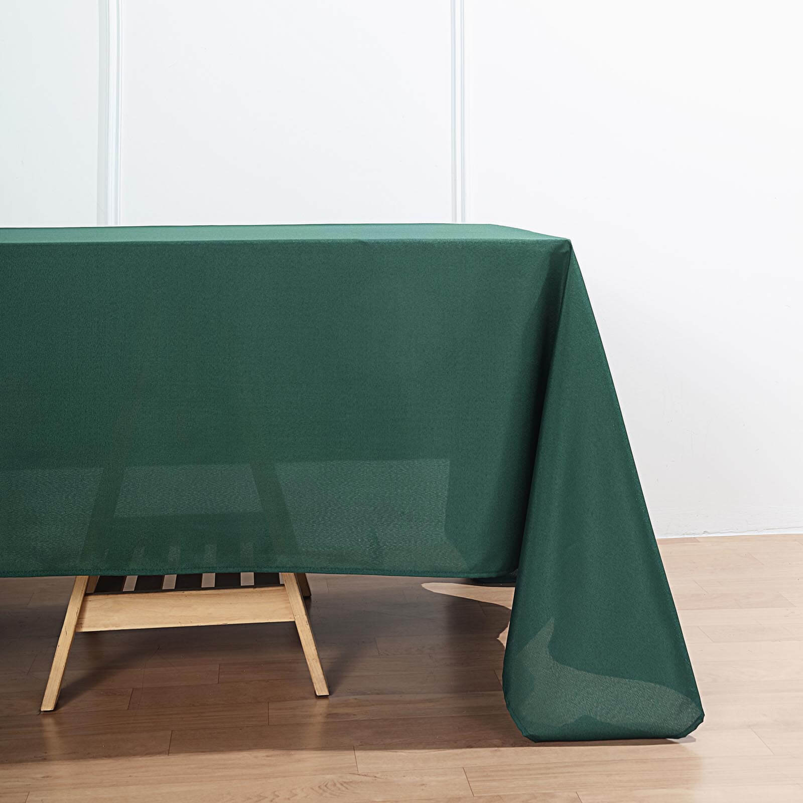 Polyester Rectangle Tablecloth 72"x120" Hunter Emerald Green with Wrinkle-Resistant Finish - Reusable and Polished - Image 2
