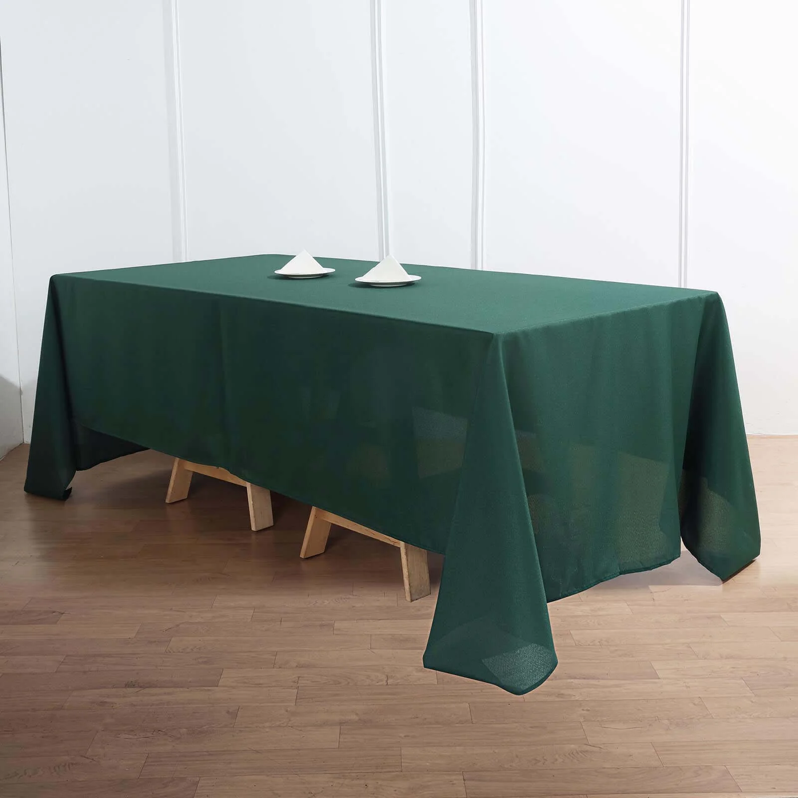 Polyester Rectangle Tablecloth 72"x120" Hunter Emerald Green with Wrinkle-Resistant Finish - Reusable and Polished - Image 6
