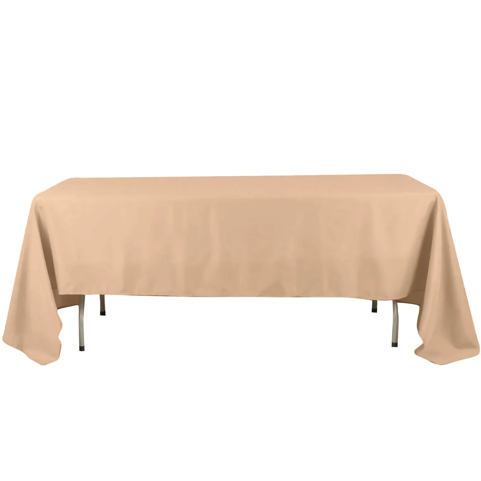 Polyester Rectangle Tablecloth 72"x120" Nude with Wrinkle-Resistant Finish - Reusable Table Cover - Image 6