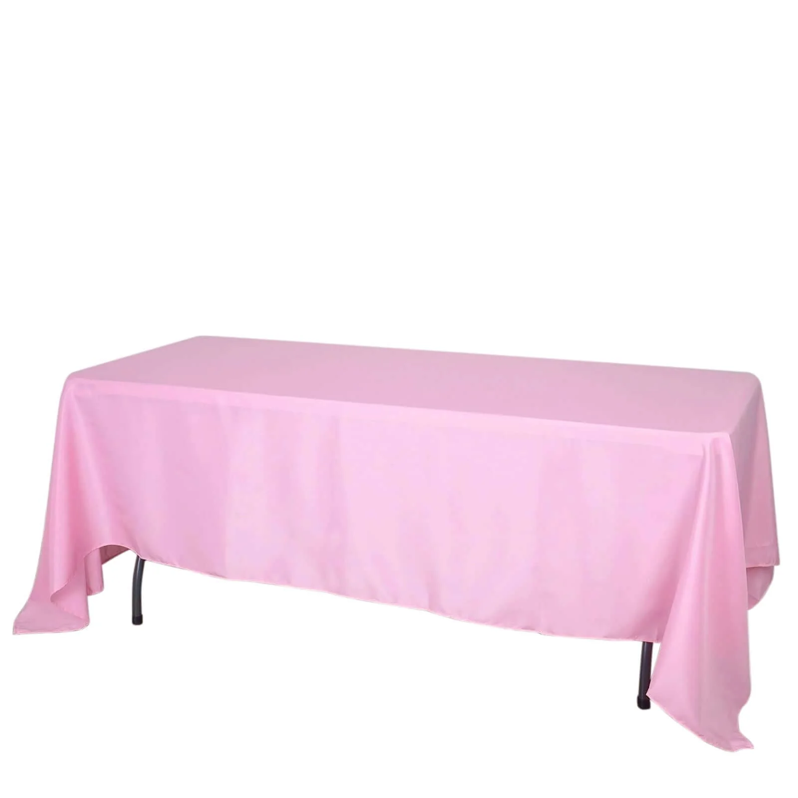 Polyester Rectangle Tablecloth 72"x120" Pink with Wrinkle-Resistant Finish - Reusable Table Cover - Image 5