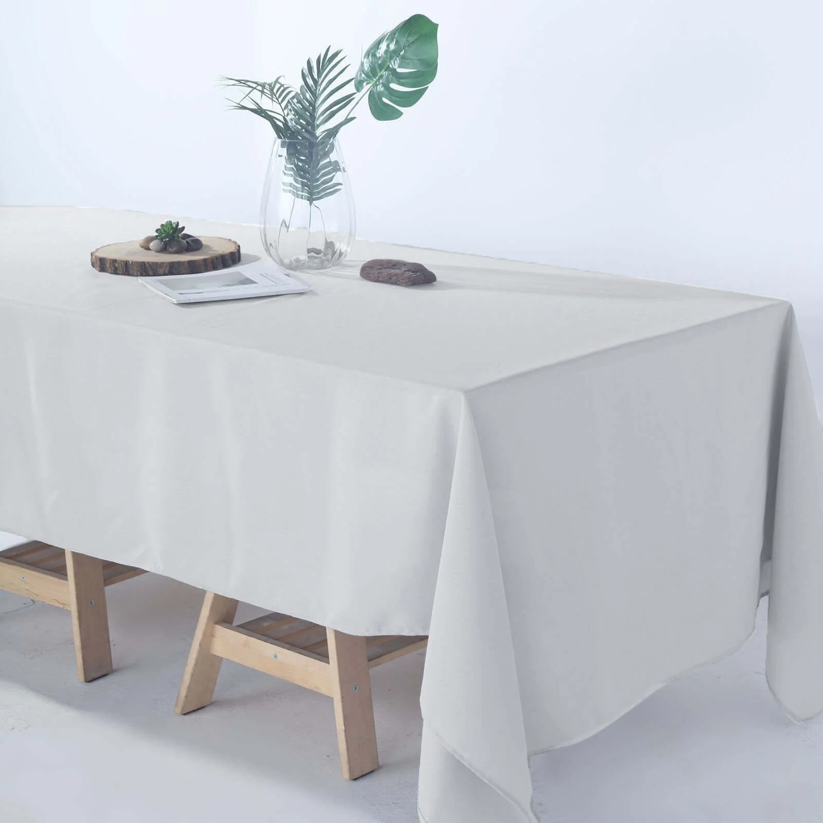 Polyester Rectangle Tablecloth 72"x120" Silver with Wrinkle-Resistant Finish - Reusable Table Cover - Image 7