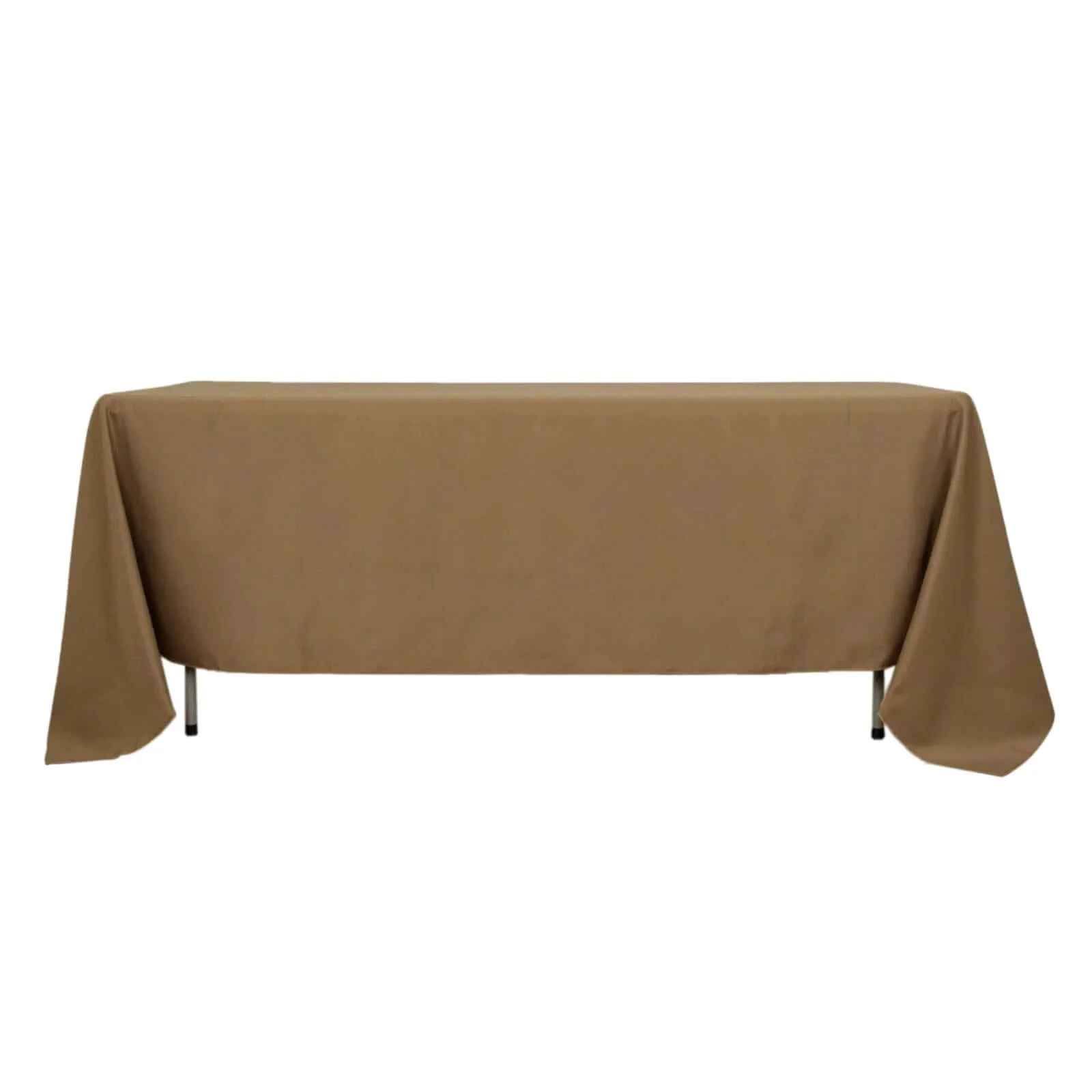 Polyester Rectangle Tablecloth 72"x120" Taupe with Wrinkle-Resistant Finish - Reusable Table Cover - Image 7