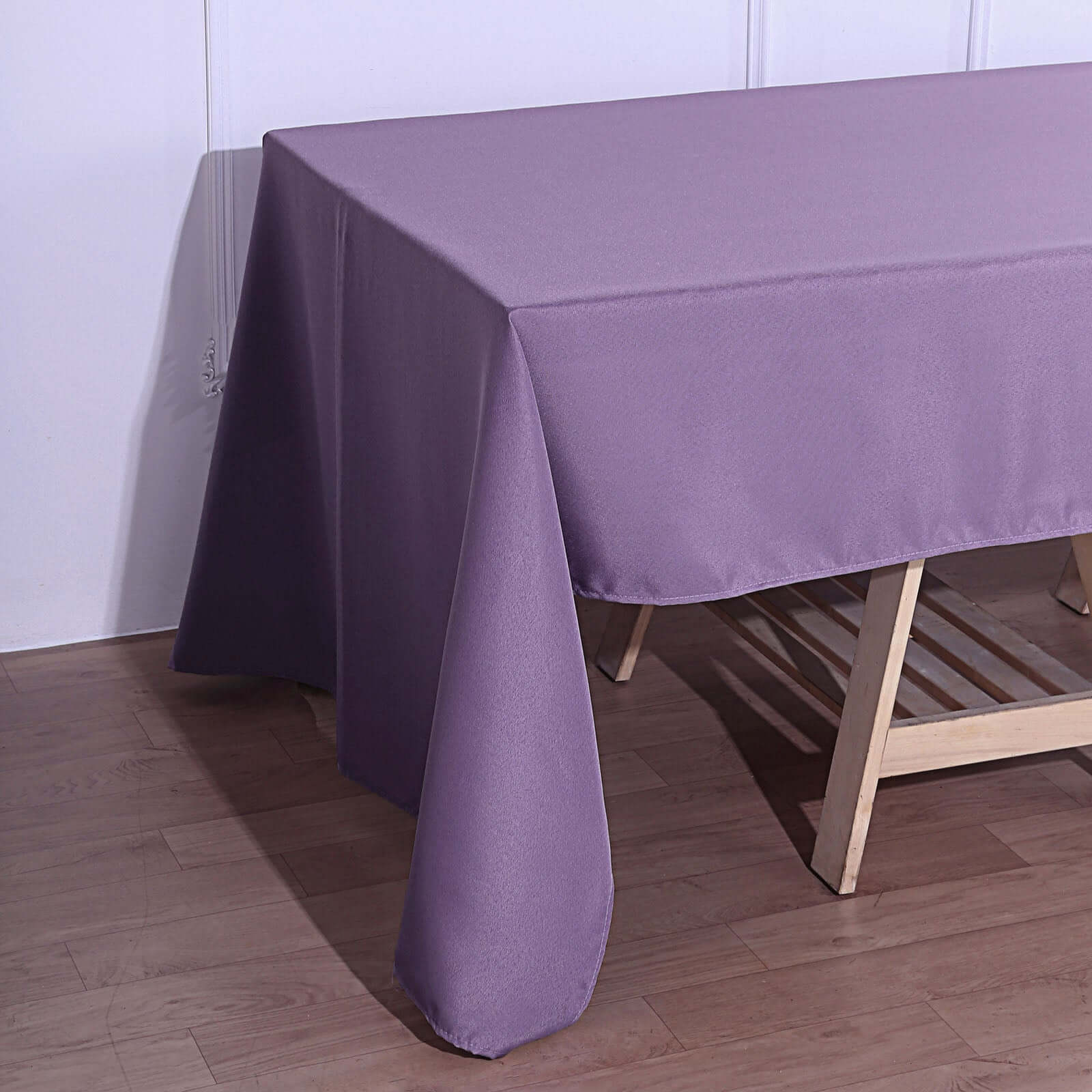 Polyester Rectangle Tablecloth 72"x120" Violet Amethyst with Wrinkle-Resistant Finish - Reusable Table Cover - Image 3