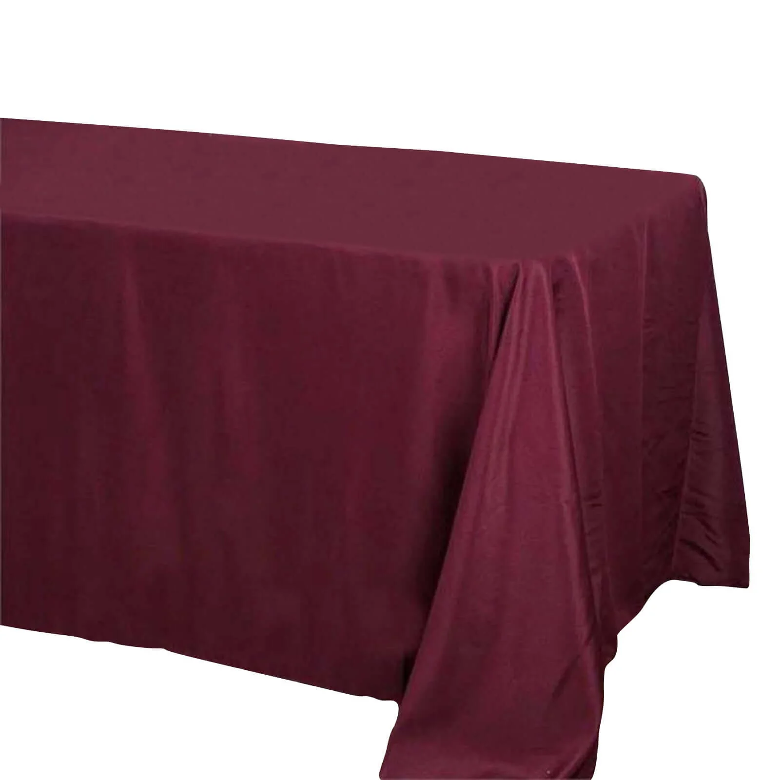 Polyester Rectangle Tablecloth 90"x132" Burgundy with Seamless Finish - Image 6