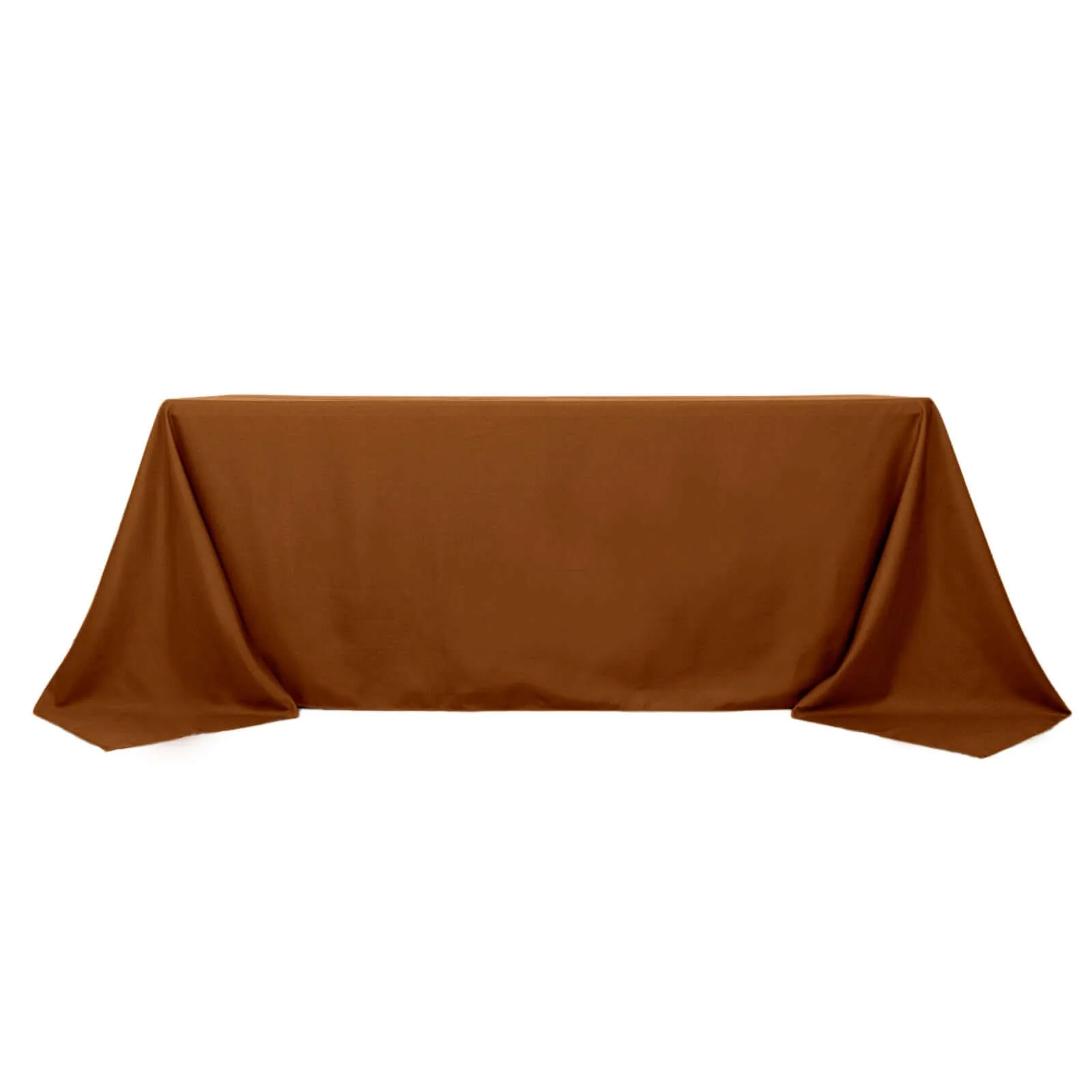 Polyester Rectangle Tablecloth 90"x132" Cinnamon Brown with Seamless Finish - Image 6