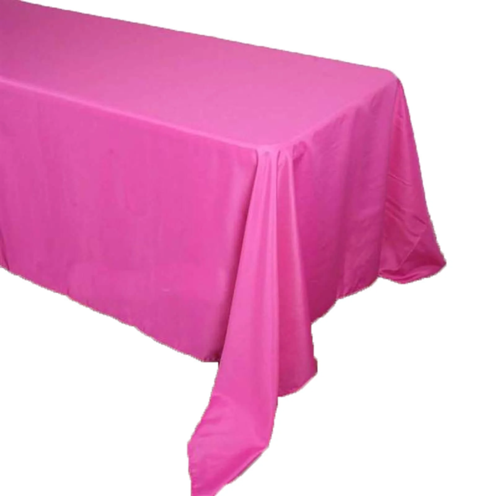 Polyester Rectangle Tablecloth 90"x132" Fuchsia with Seamless Finish - Image 6