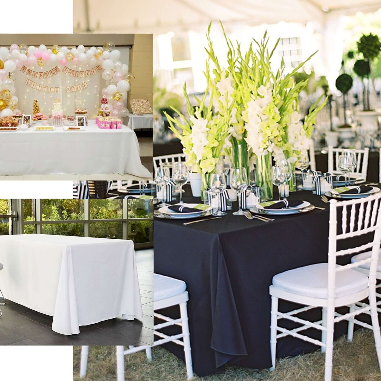 Polyester Rectangle Tablecloth 90"x132" Ivory with Rounded Corners - Seamless Finish - Image 5