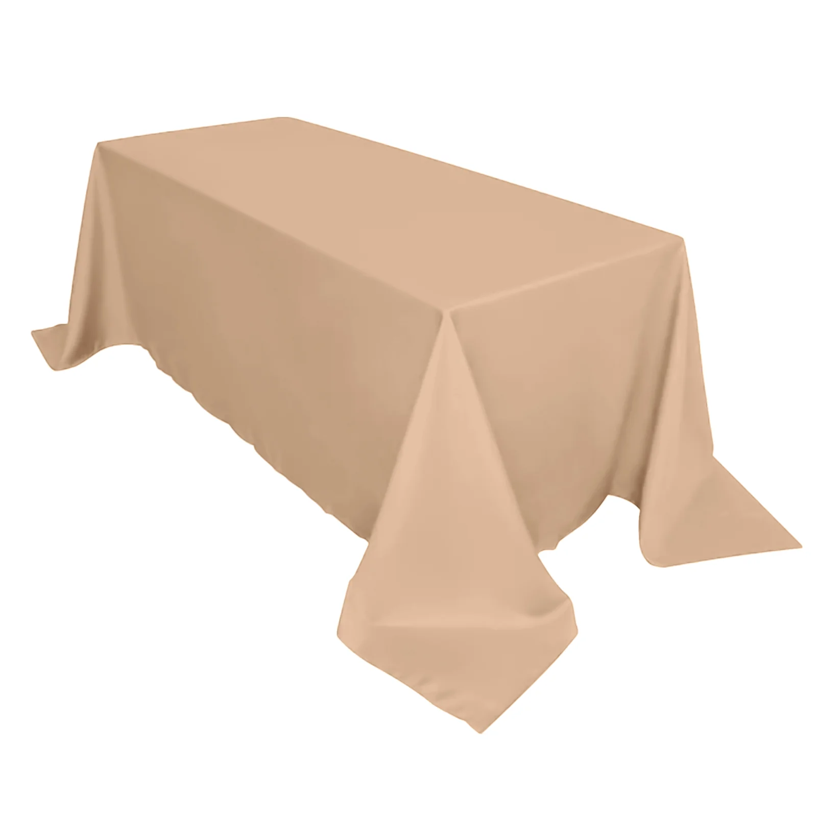 Polyester Rectangle Tablecloth 90"x132" Nude with Seamless Finish - Image 6