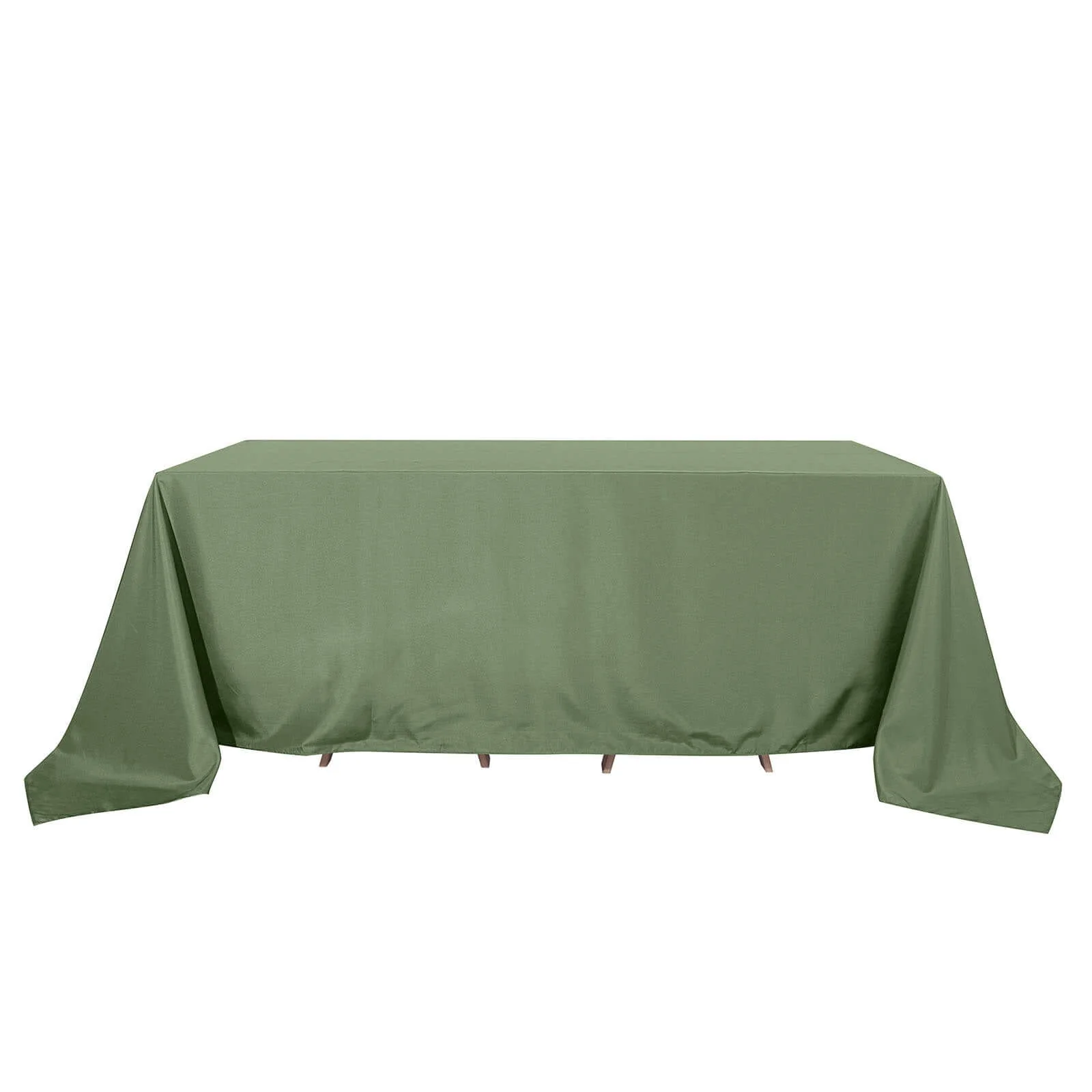 Polyester Rectangle Tablecloth 90"x132" Olive Green with Seamless Finish - Image 6