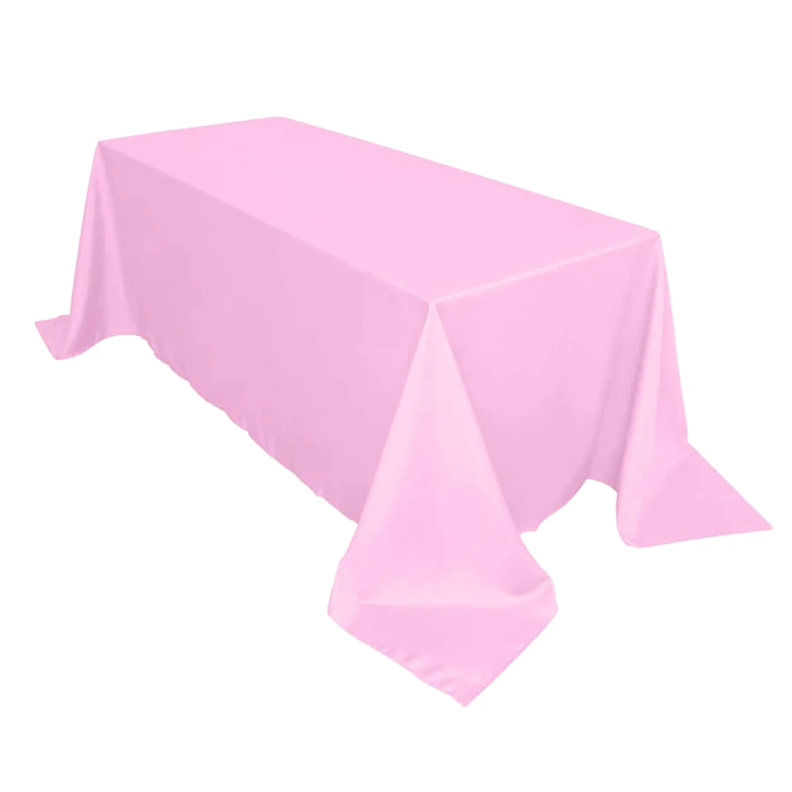 Polyester Rectangle Tablecloth 90"x132" Pink with Seamless Finish - Image 3