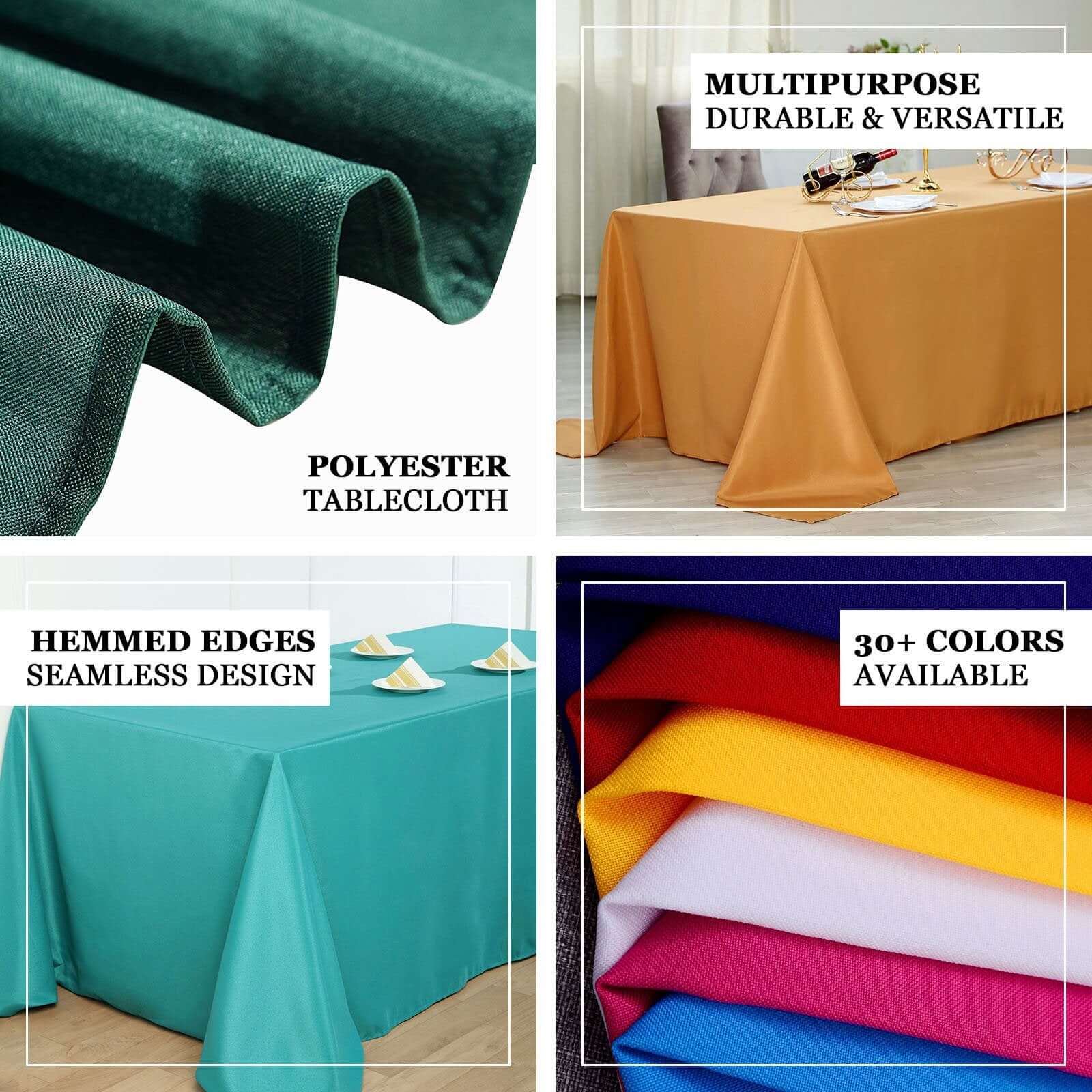 Polyester Rectangle Tablecloth 90"x132" Pink with Seamless Finish - Image 4