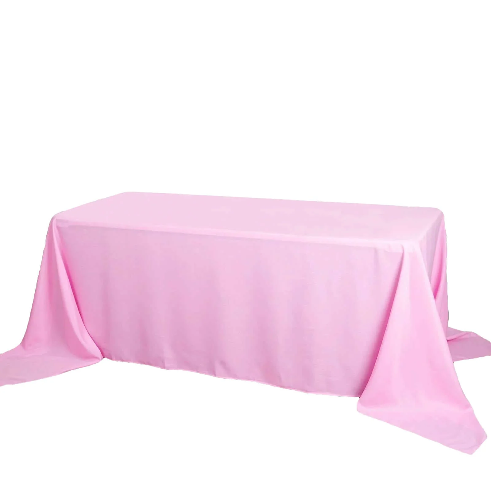 Polyester Rectangle Tablecloth 90"x132" Pink with Seamless Finish - Image 6