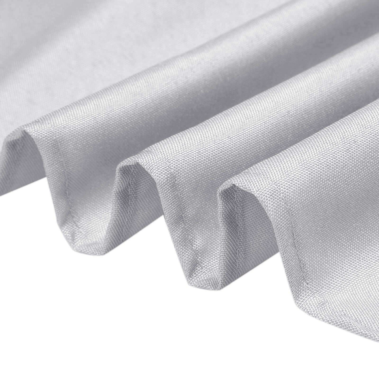 Polyester Rectangle Tablecloth 90"x132" Silver with Seamless Finish - Image 7