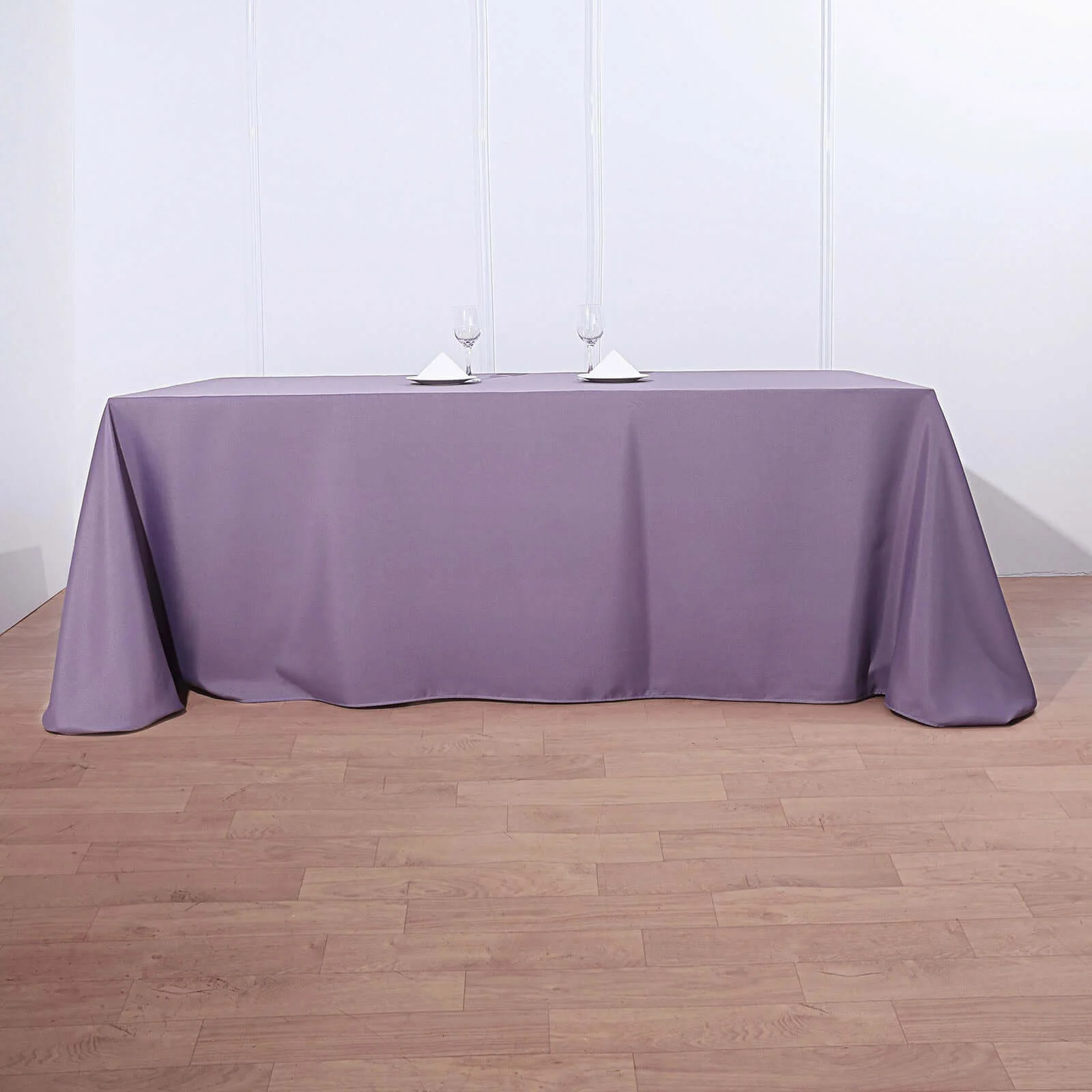 Polyester Rectangle Tablecloth 90"x132" Violet Amethyst with Seamless Finish - Image 7