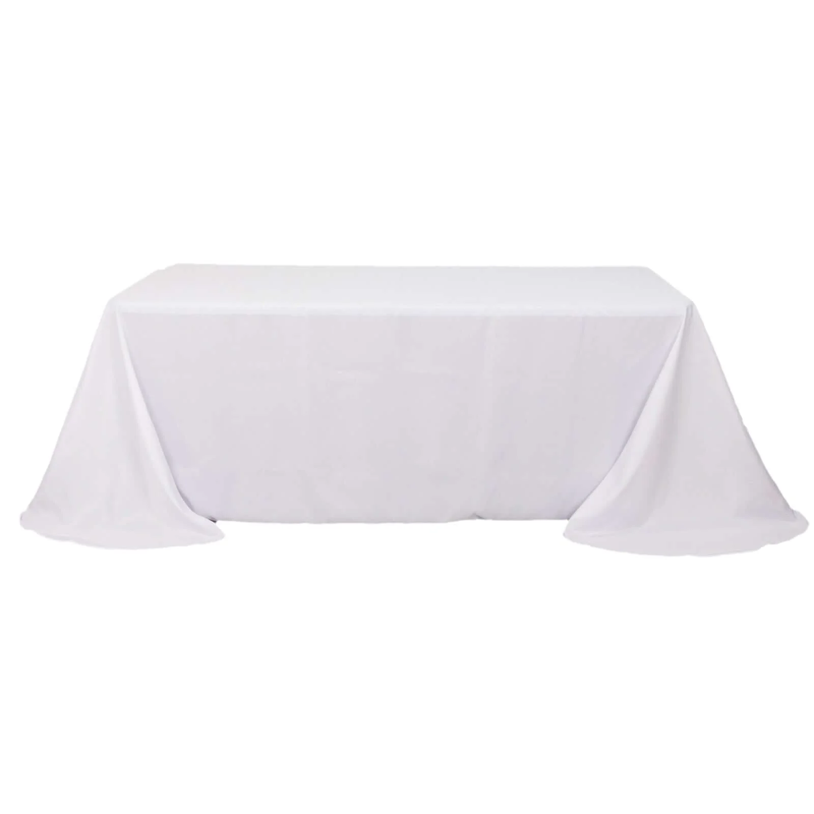 Polyester Rectangle Tablecloth 90"x132" White with Rounded Corners - Seamless Finish for Upscale Gatherings - Image 6