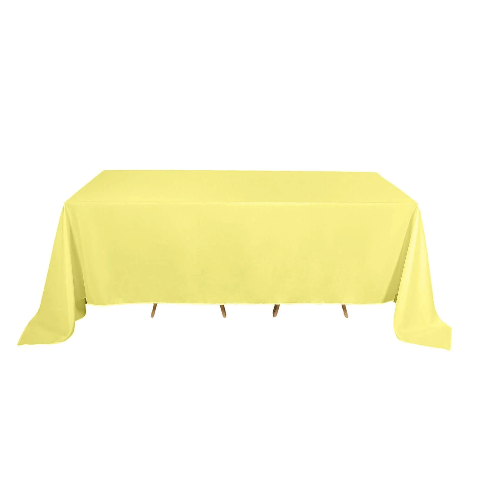 Polyester Rectangle Tablecloth 90"x132" Yellow with Seamless Finish - Image 6
