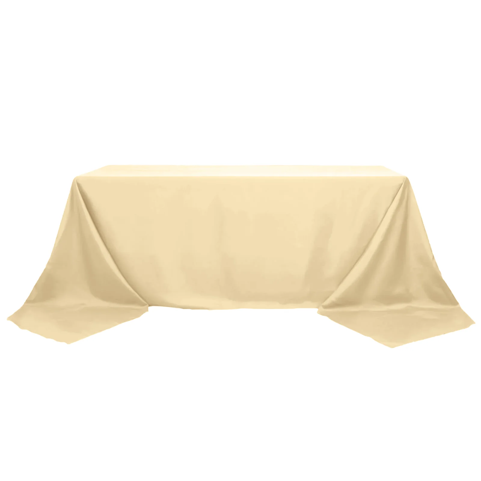 Polyester Rectangle Tablecloth 90"x156" Beige with Seamless Finish - Image 6