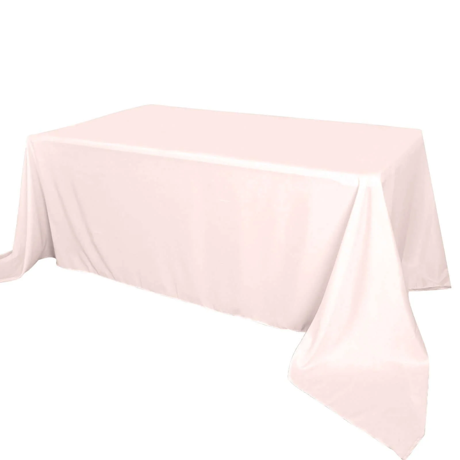 Polyester Rectangle Tablecloth 90"x156" Blush with Seamless Finish - Image 6