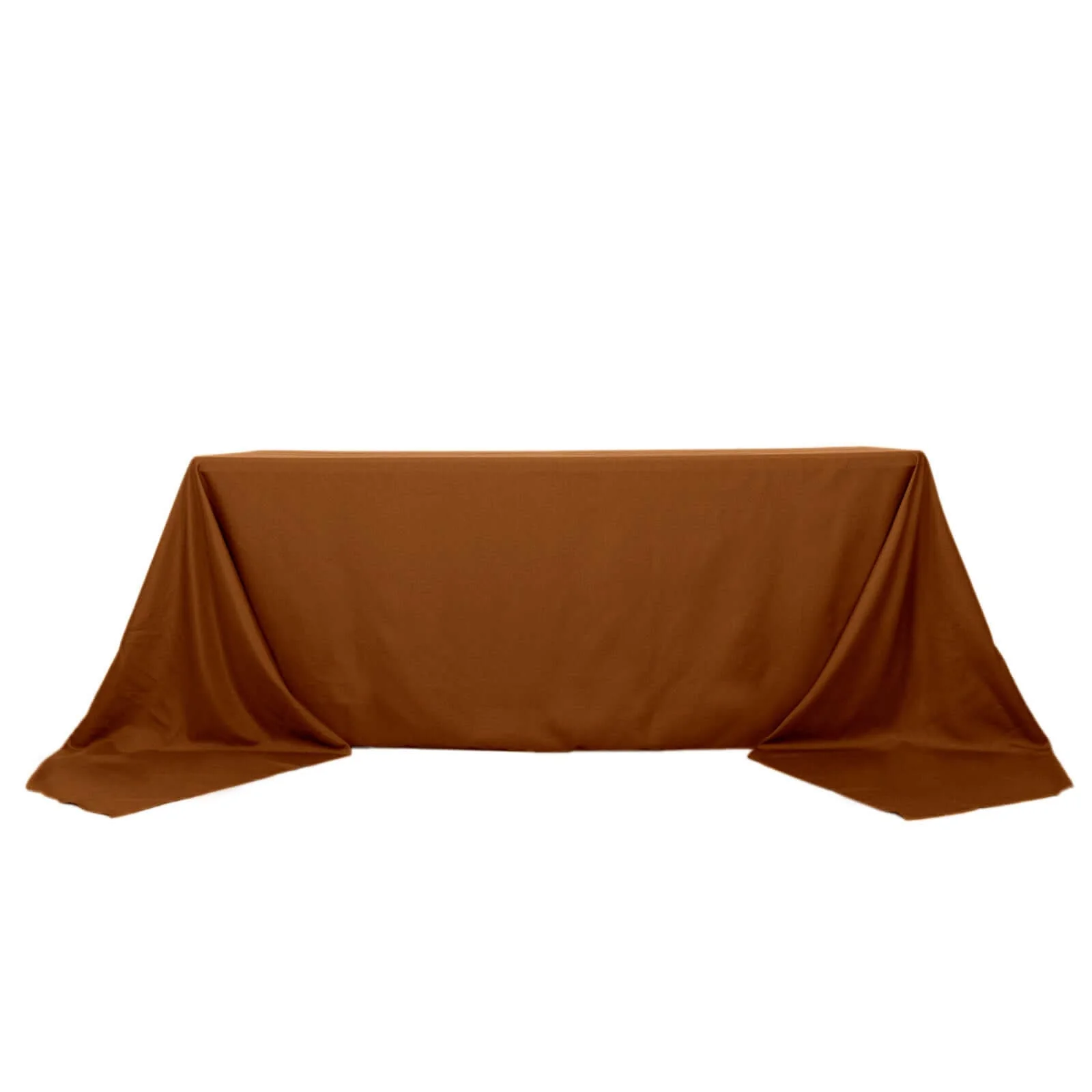 Polyester Rectangle Tablecloth 90"x156" Cinnamon Brown with Seamless Finish - Image 7