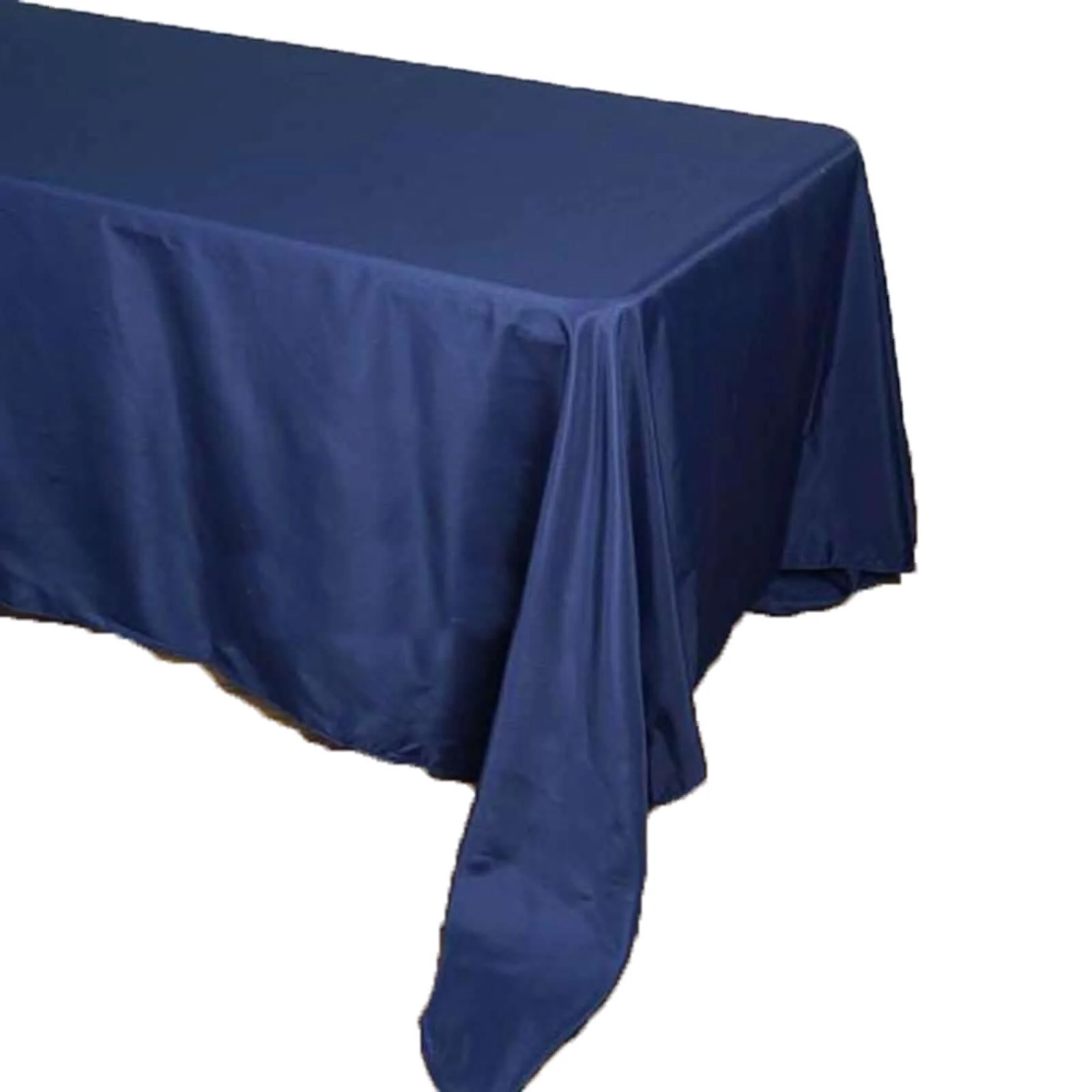 Polyester Rectangle Tablecloth 90"x156" Navy Blue with Seamless Finish - Image 6