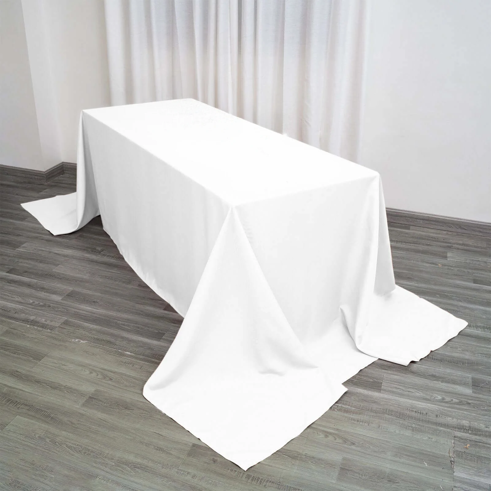 Polyester Rectangle Tablecloth 90"x156" White with Seamless Finish - Refined Style for Grand Events - Image 6