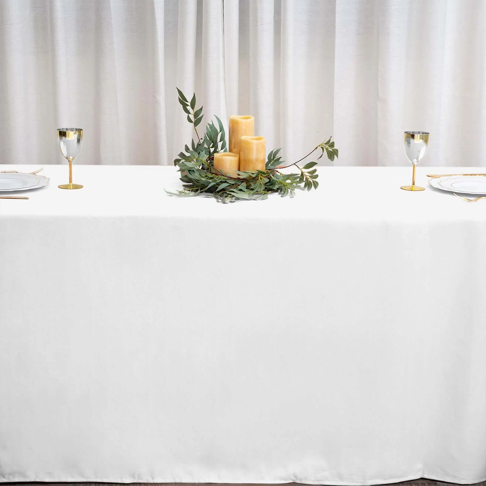 Polyester Rectangle Tablecloth 90"x156" White with Seamless Finish - Refined Style for Grand Events - Image 7