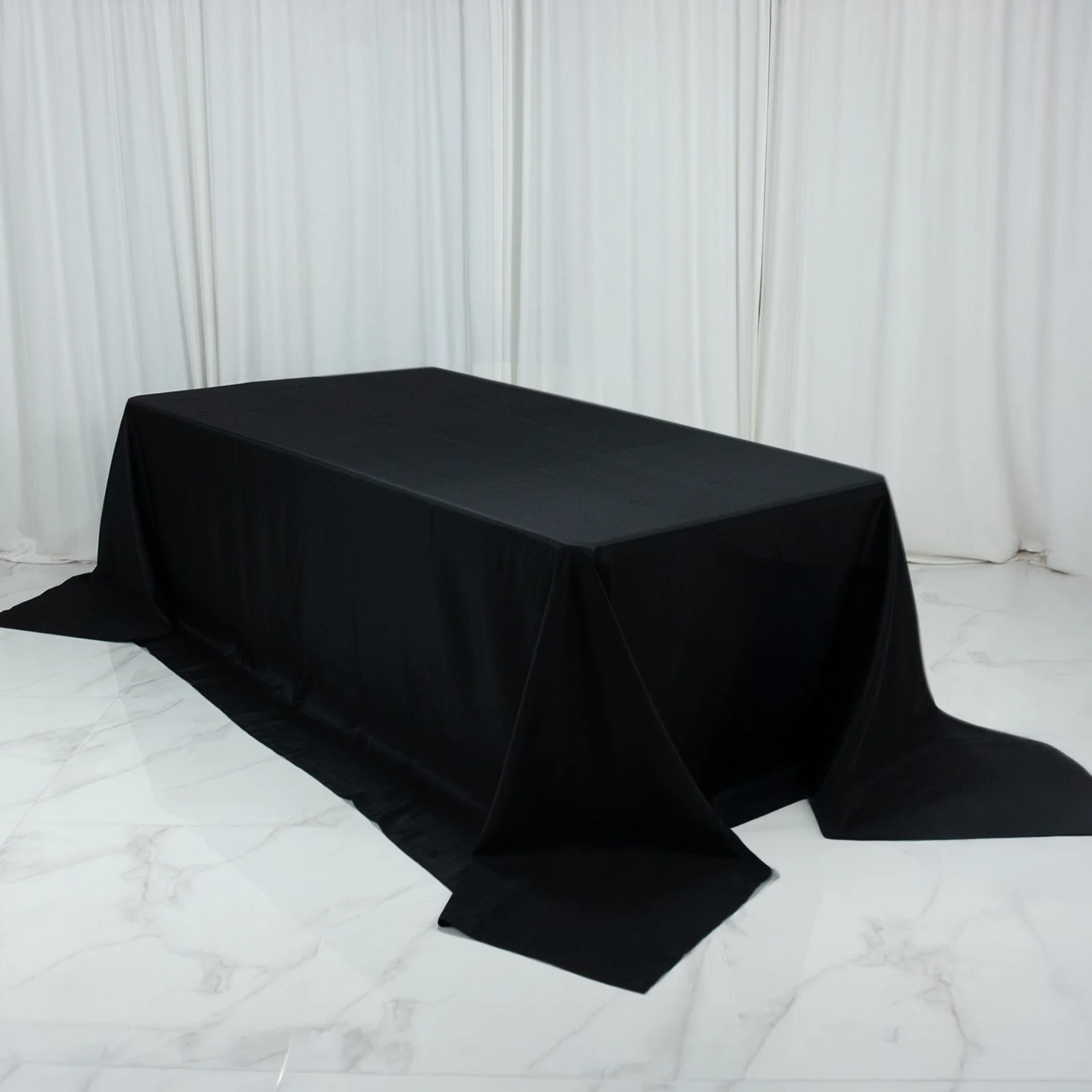Polyester Rectangular King Tablecloth – 108" x 156" Extra-Wide Black, Wrinkle-Resistant Banquet Linen for Catering, Events & 8ft Tables - Image 3