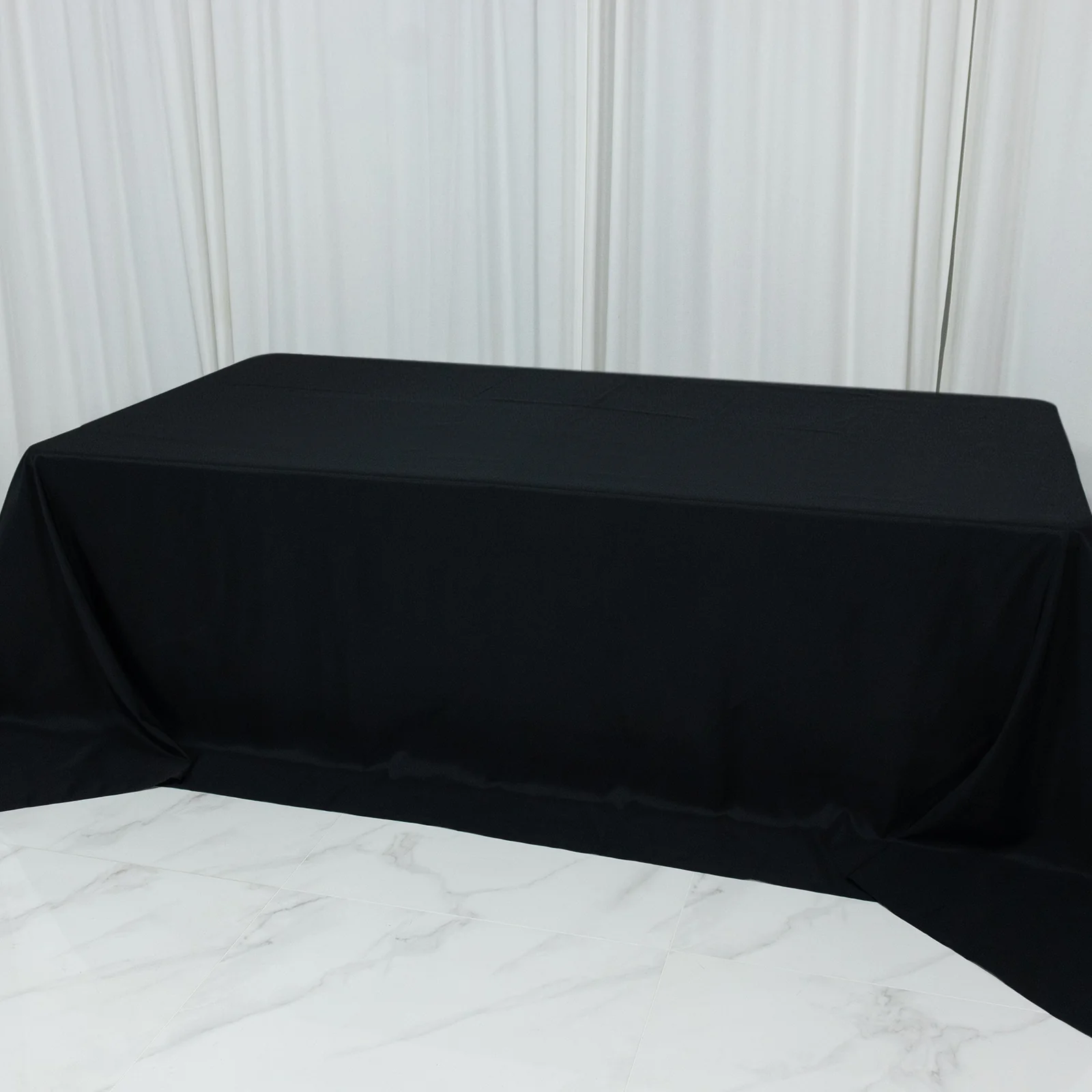 Polyester Rectangular King Tablecloth – 108" x 156" Extra-Wide Black, Wrinkle-Resistant Banquet Linen for Catering, Events & 8ft Tables - Image 8