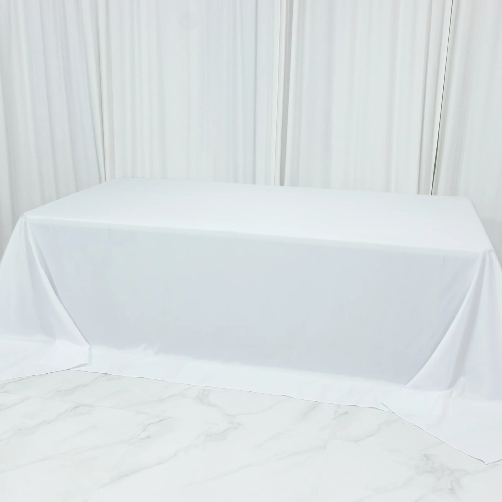 Polyester Rectangular King Tablecloth – 108" x 156" Extra-Wide White, Wrinkle-Resistant Banquet Linen for Catering, Events & 8ft Tables - Image 9