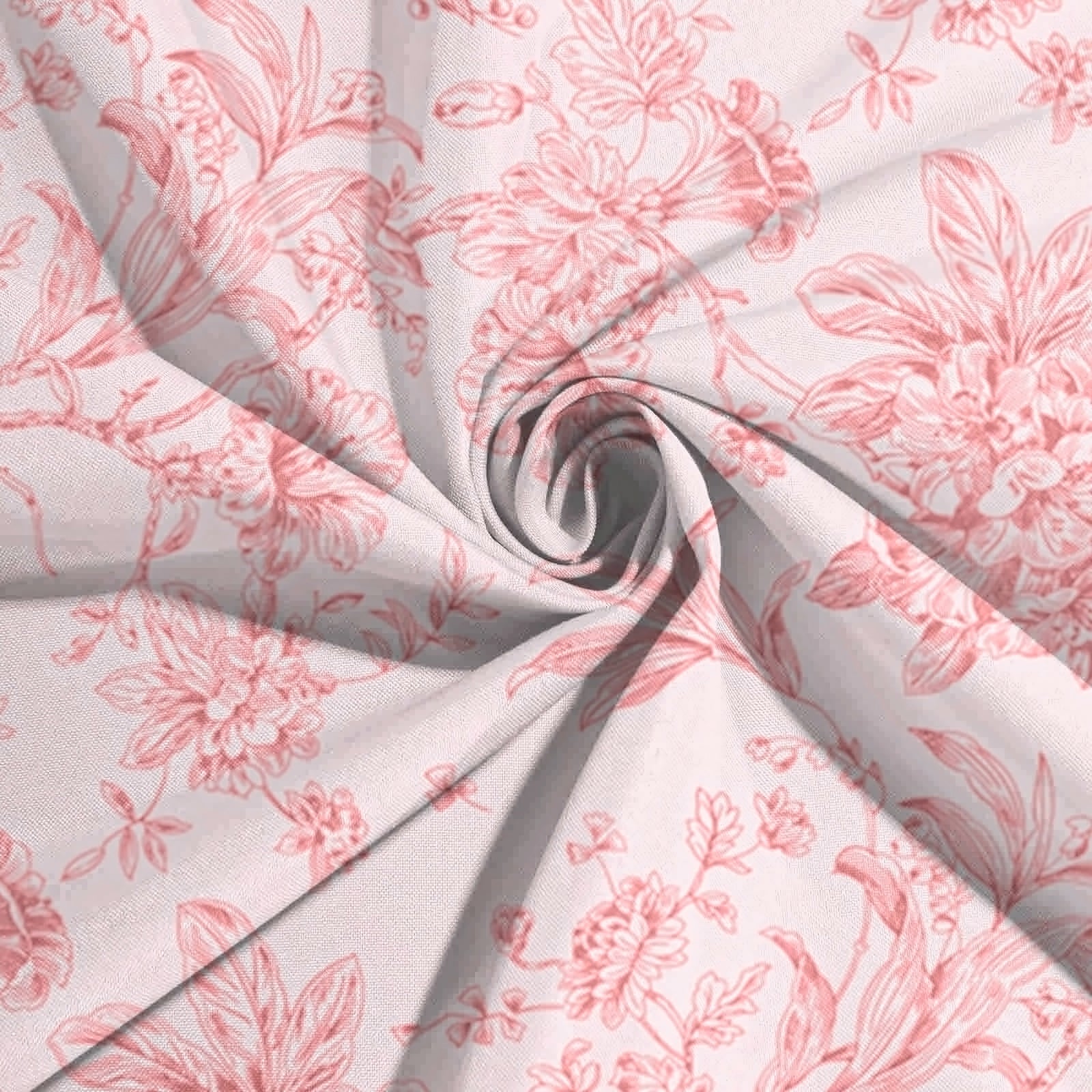 Polyester Rectangular Tablecloth 90"x156" White with Pink French Toile Pattern - Sophisticated Seamless Table Cover for Chic Weddings & Events - Image 8