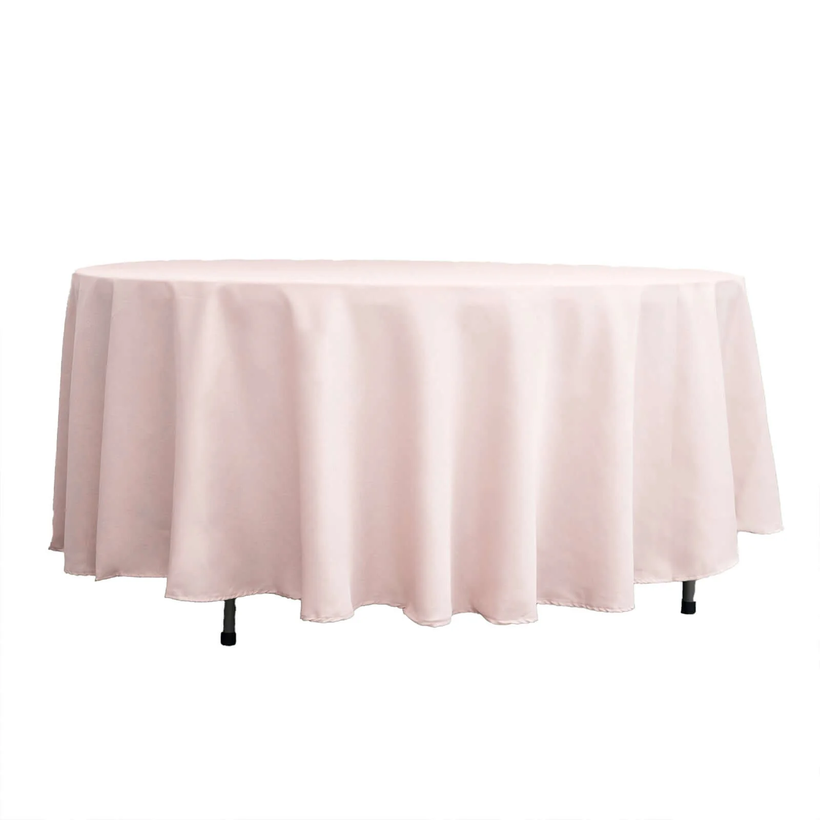 Polyester Round Tablecloth 108" Blush - Durable and Stain-Resistant for Easy Maintenance - Image 6