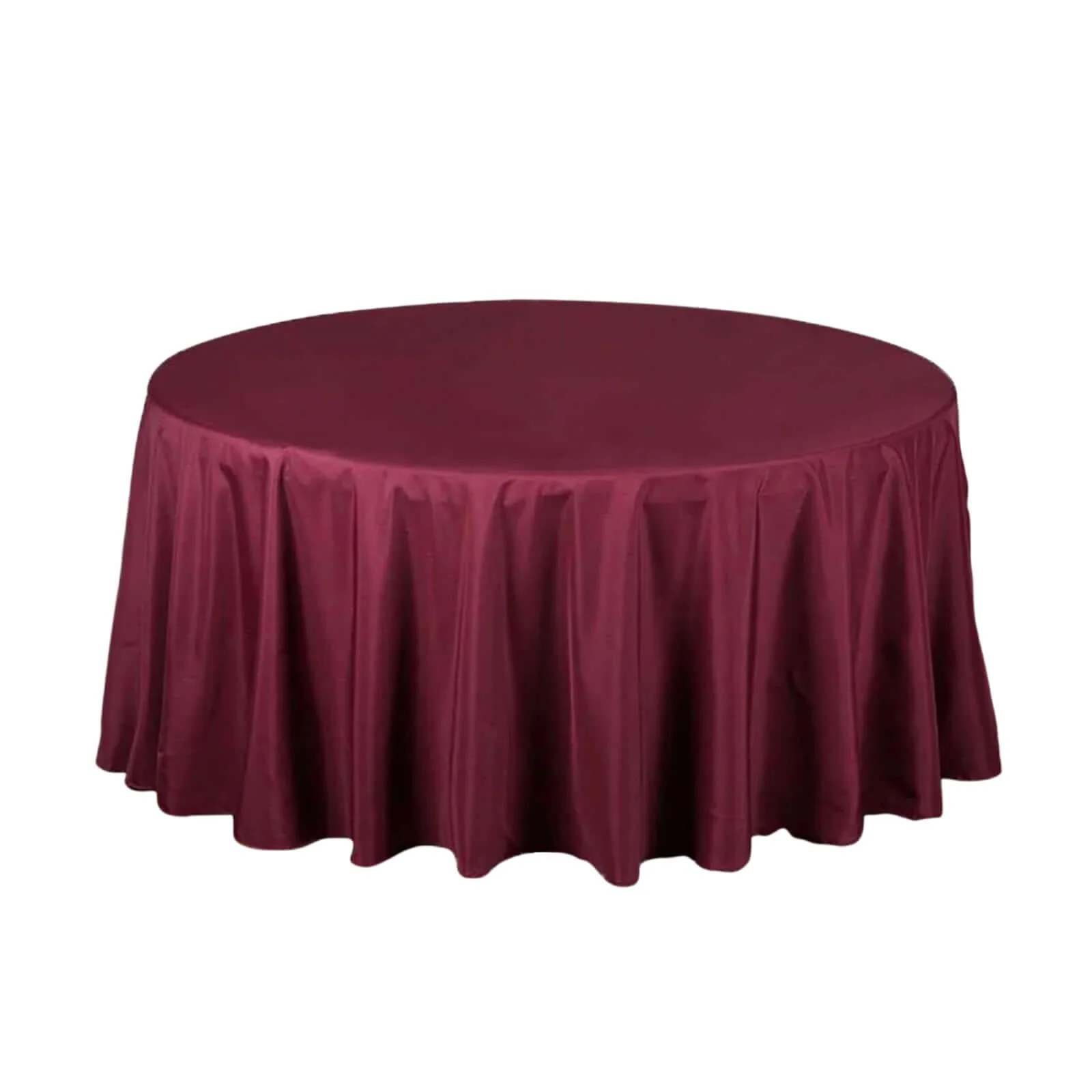 Polyester Round Tablecloth 108" Burgundy - Durable and Stain-Resistant for Easy Maintenance - Image 6