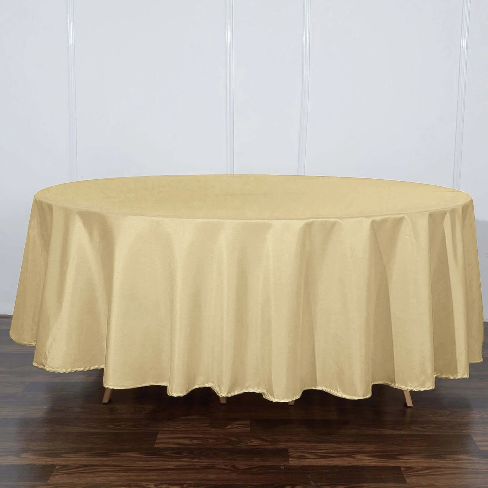 Polyester Round Tablecloth 108" Champagne - Durable and Stain-Resistant for Easy Maintenance - Image 7