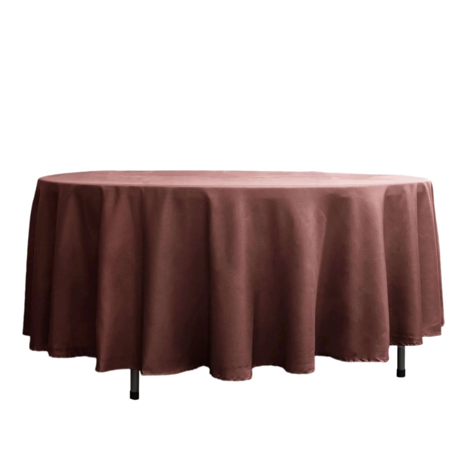 Polyester Round Tablecloth 108" Chocolate - Durable and Stain-Resistant for Easy Maintenance - Image 7